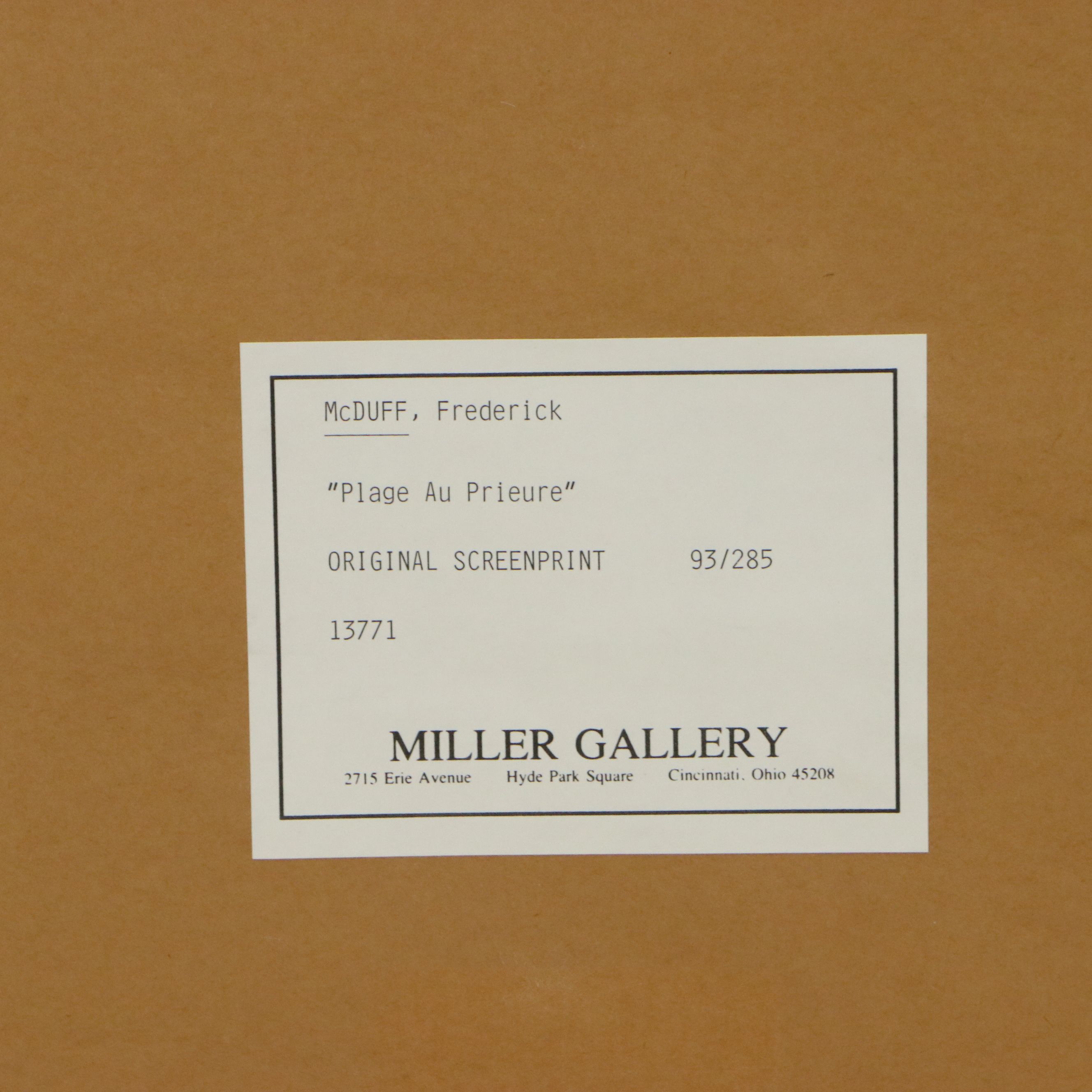 Frederick McDuff Screenprint "Plage au Prieuré," Mid to Late 20th Century