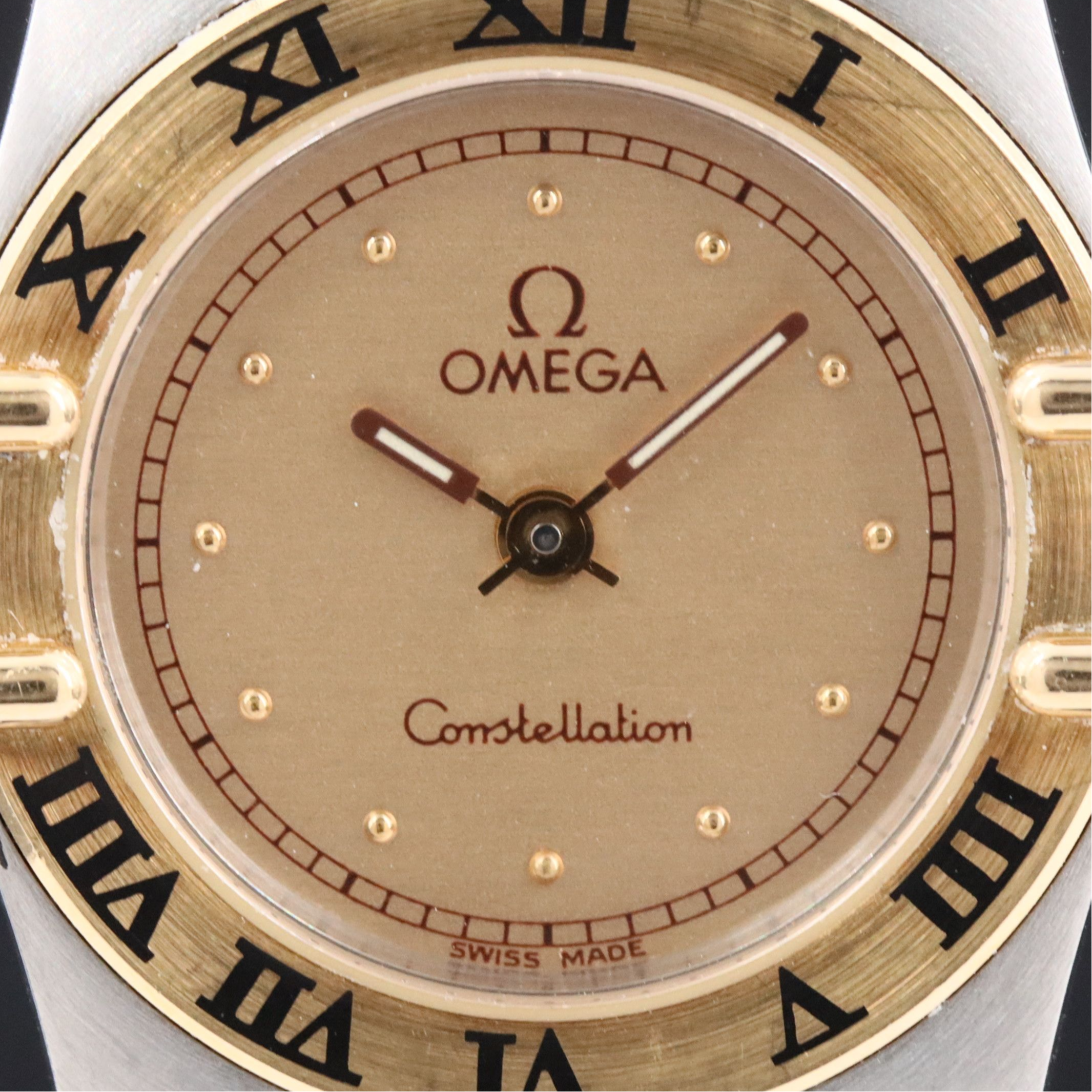 Omega Constellation "Manhattan" 18K and Stainless Steel Mini Watch # 795-1080