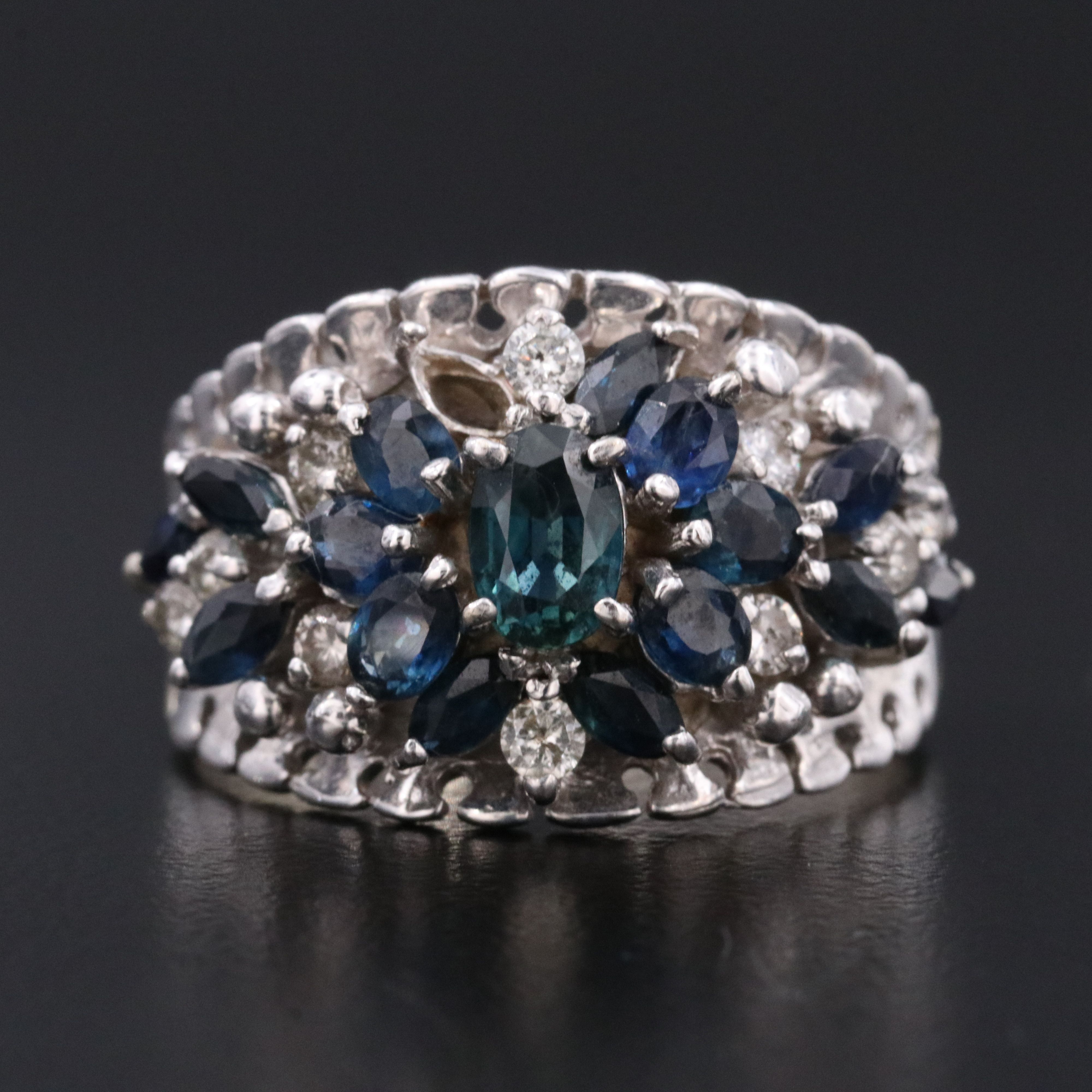 14K Sapphire and Diamond Ring