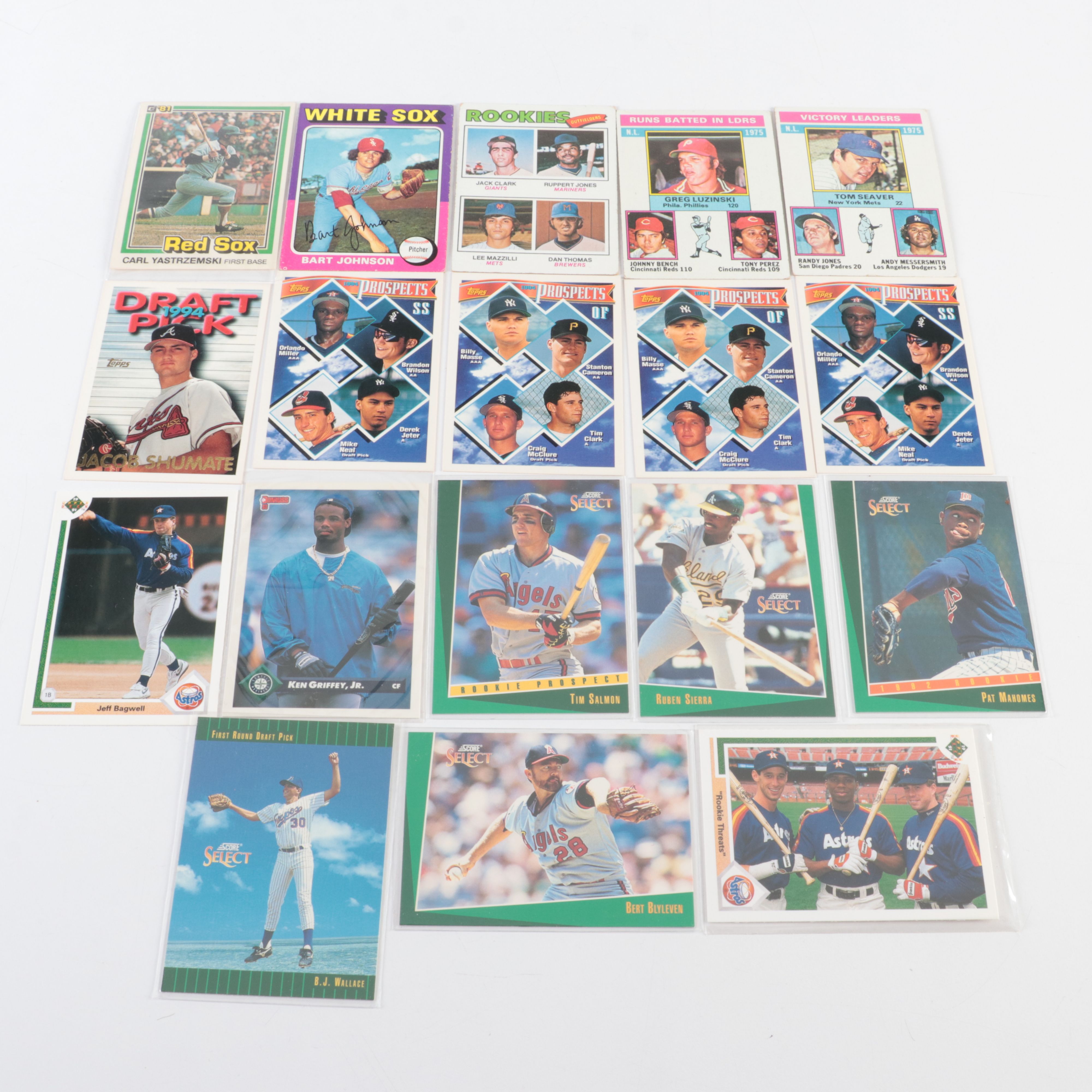 Large Group of Baseball, Basketball, Hockey, and Football Cards, 1968 to 2006