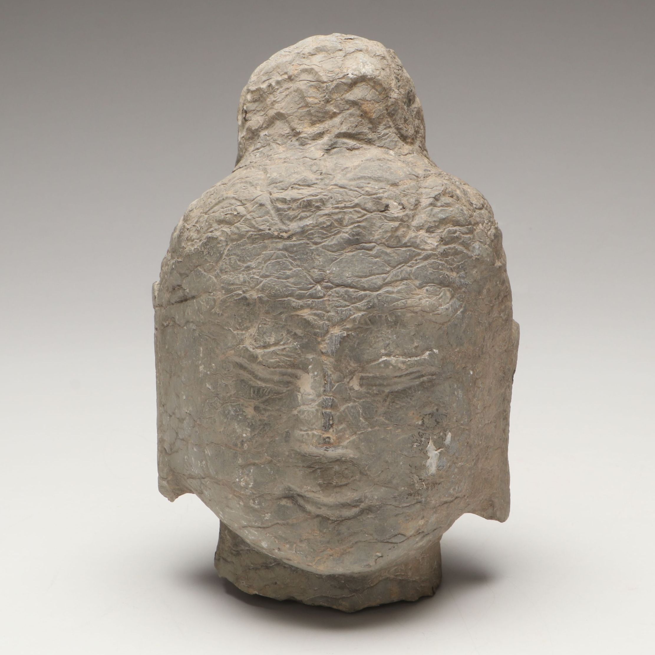 Asian Carved Stone Bodhisattva Head