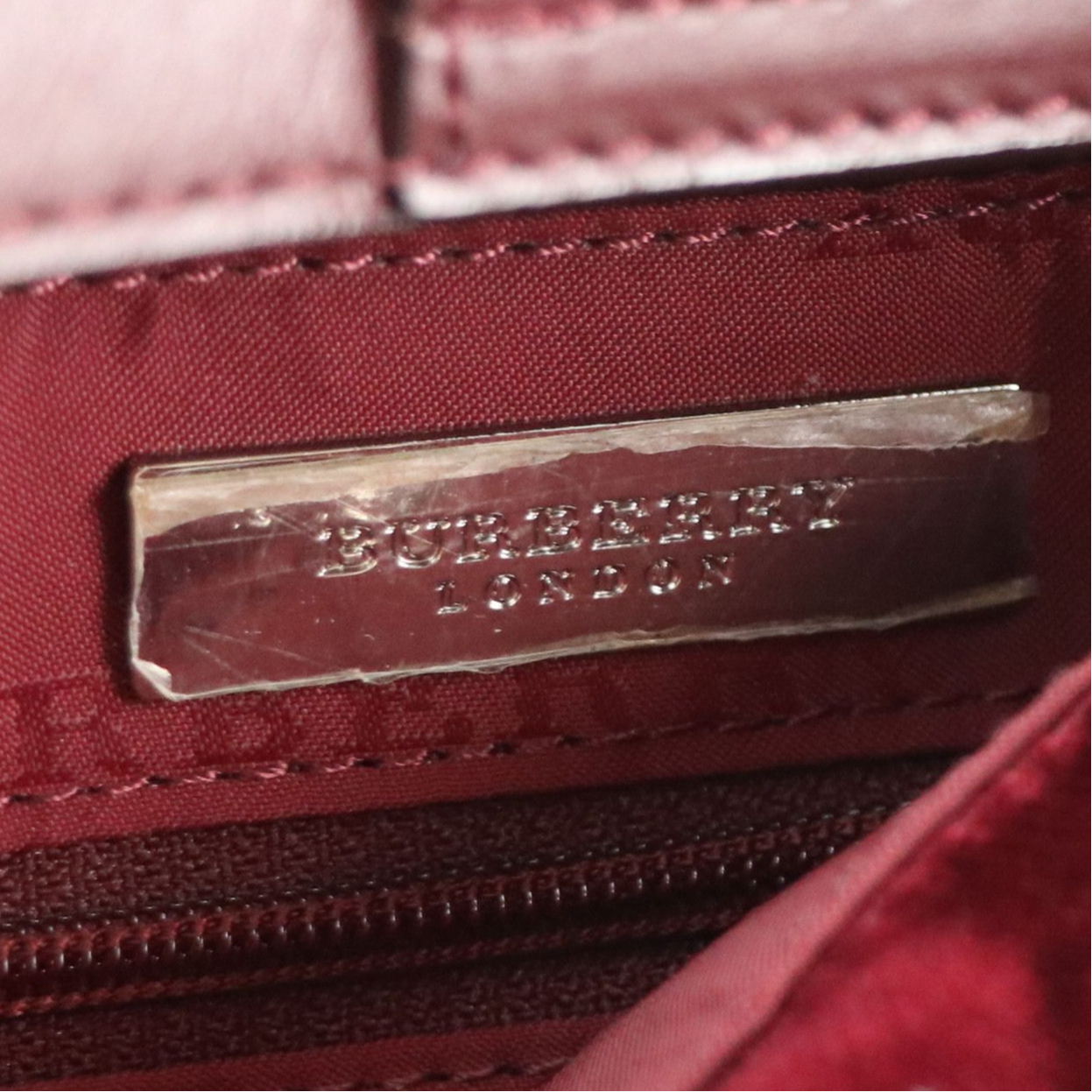 Burberry Velvet, Leather and Nova Check Shoulder Bag with Rose Detail