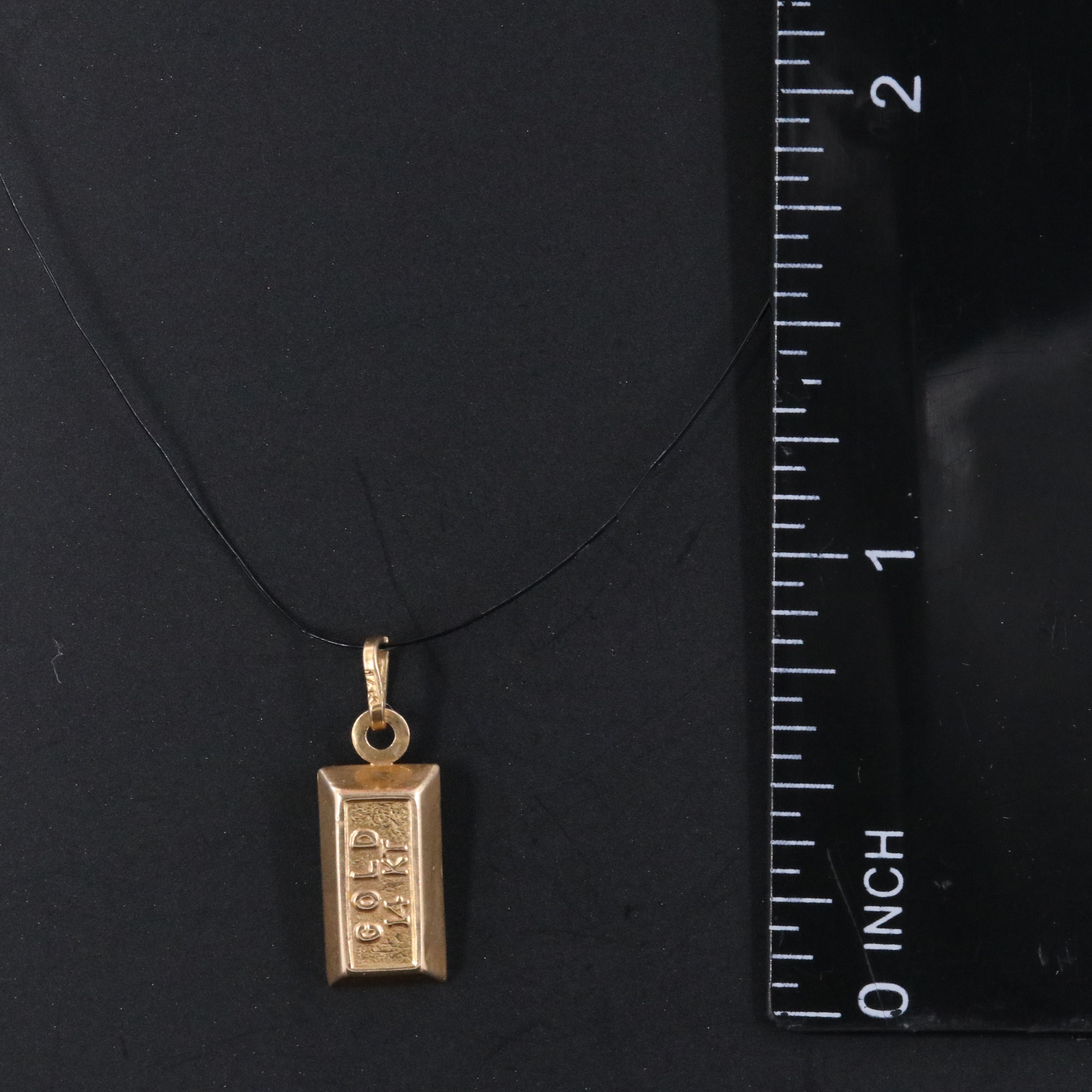 14K Gold Bar Pendant