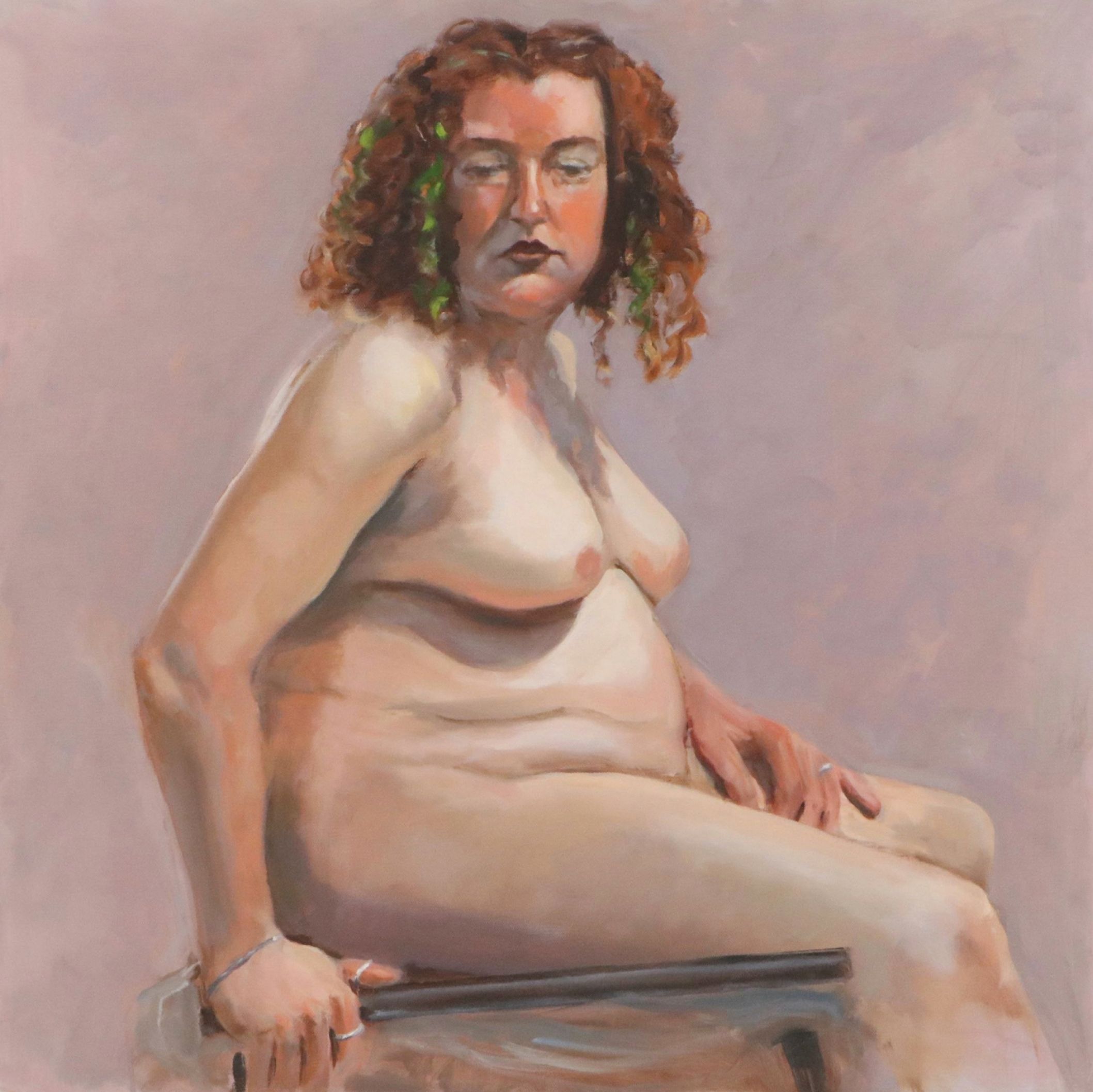 Larry Griggs Oil Painting of Female Nude, 21st Century