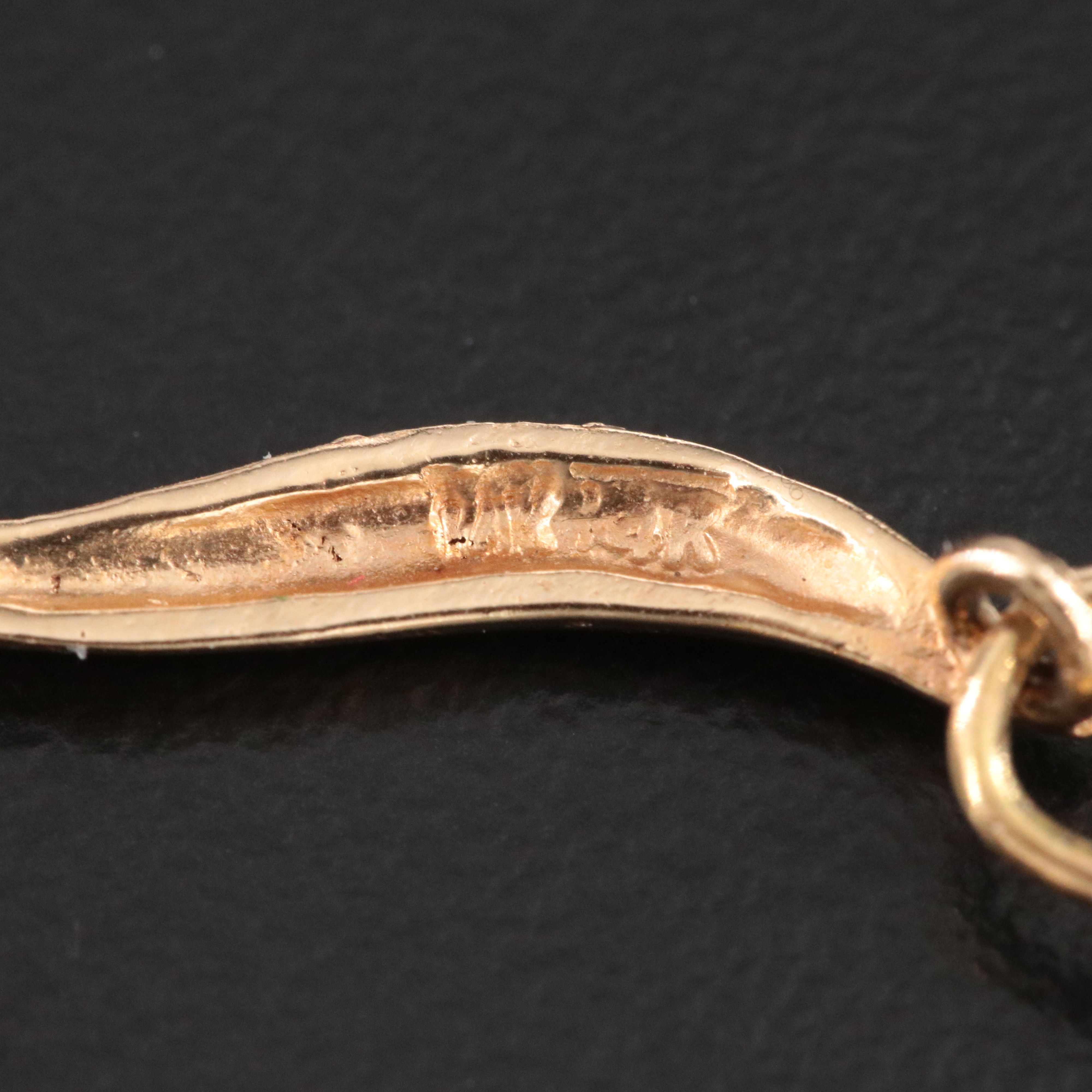 14K Charm Holder Pendant with Beads