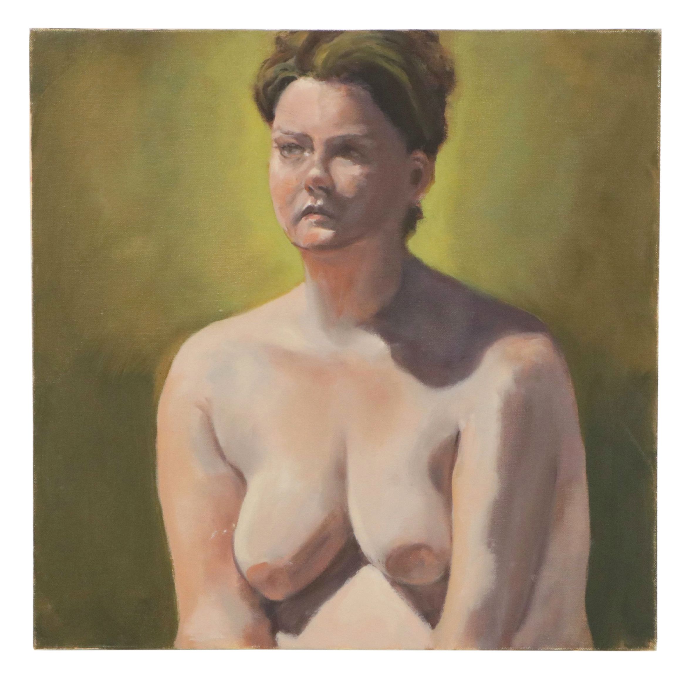 Larry Griggs Oil Painting of Seated Female Nude