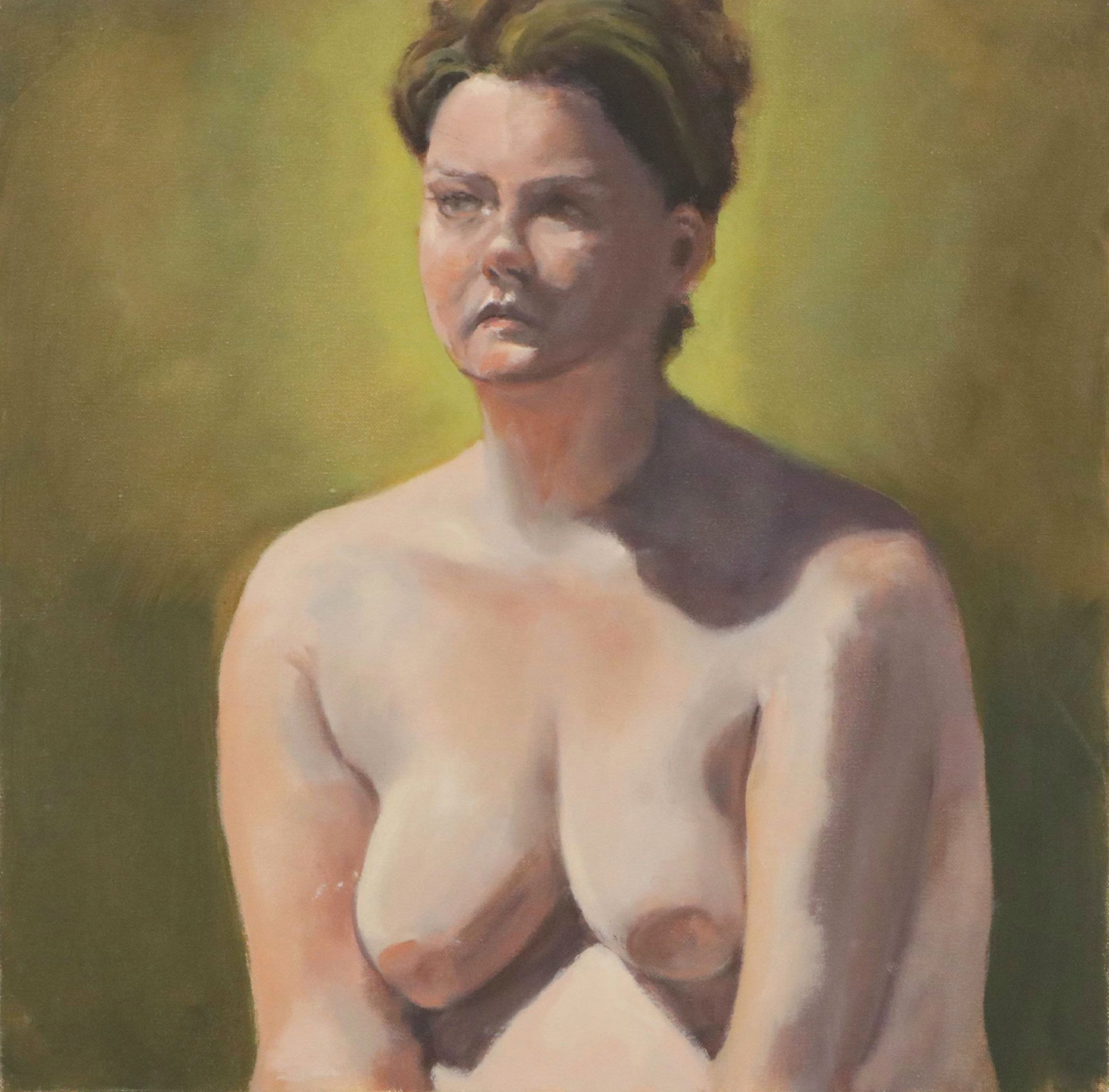 Larry Griggs Oil Painting of Seated Female Nude