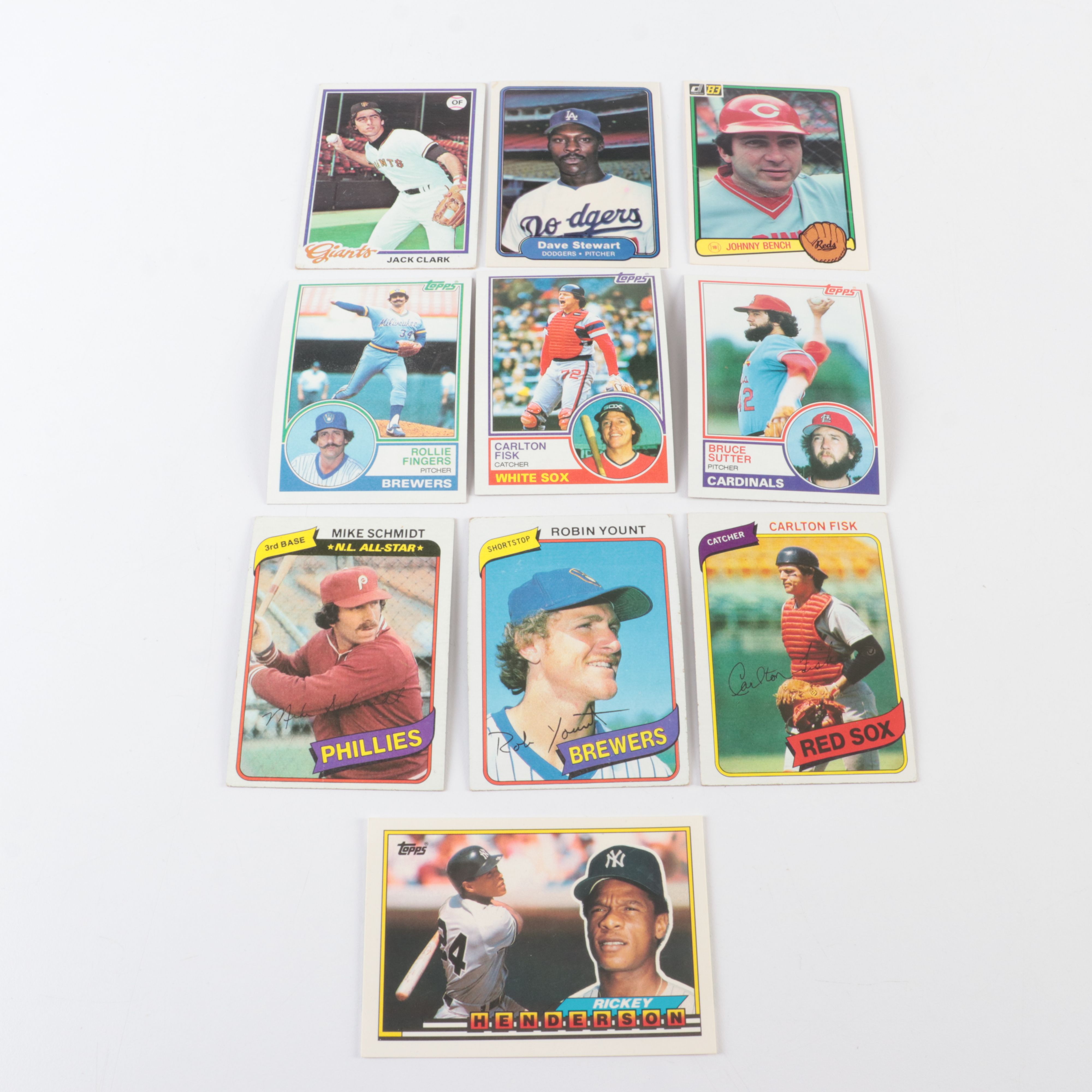 Topps with Other Baseball Cards Featuring Rickey Henderson Rookie and More