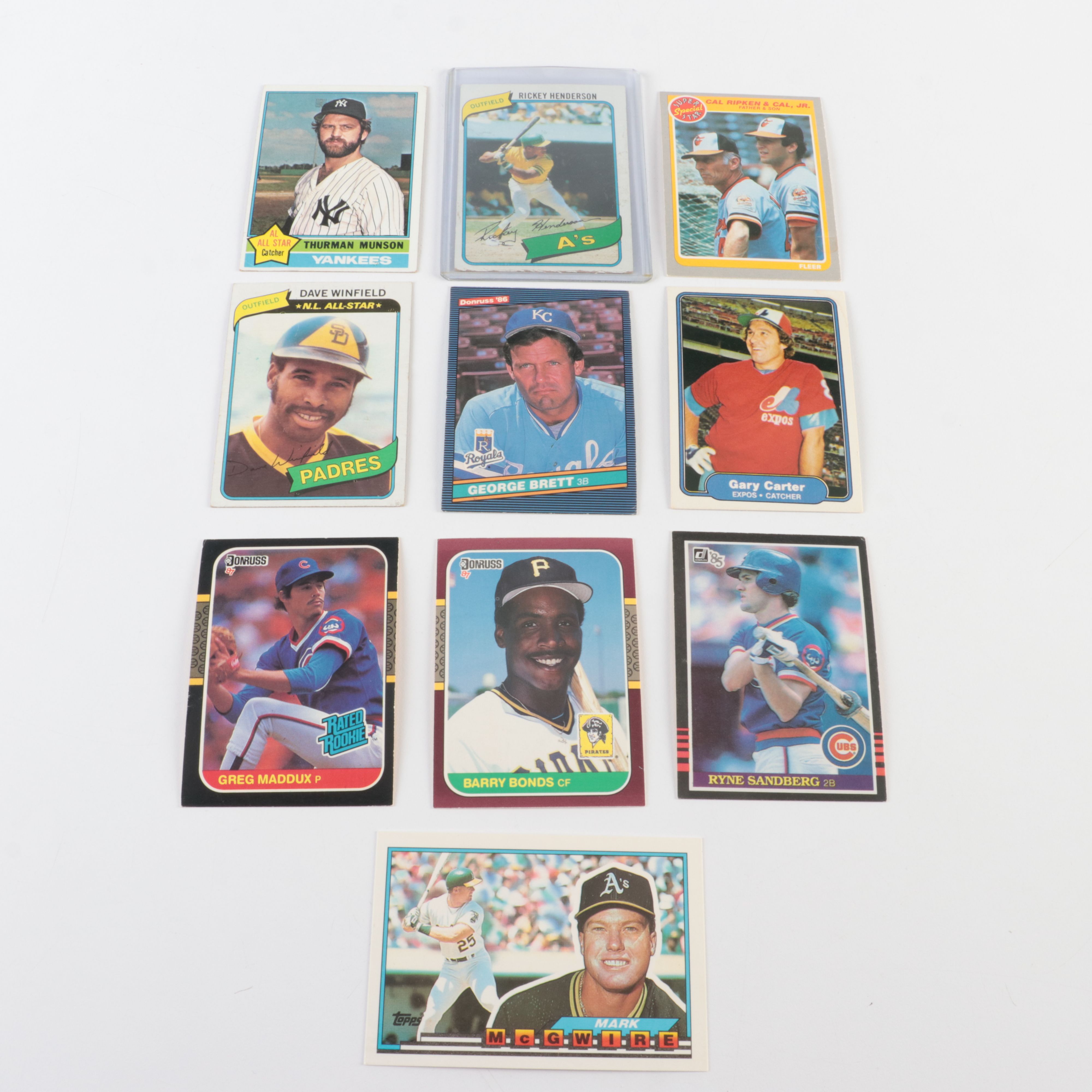 Topps with Other Baseball Cards Featuring Rickey Henderson Rookie and More