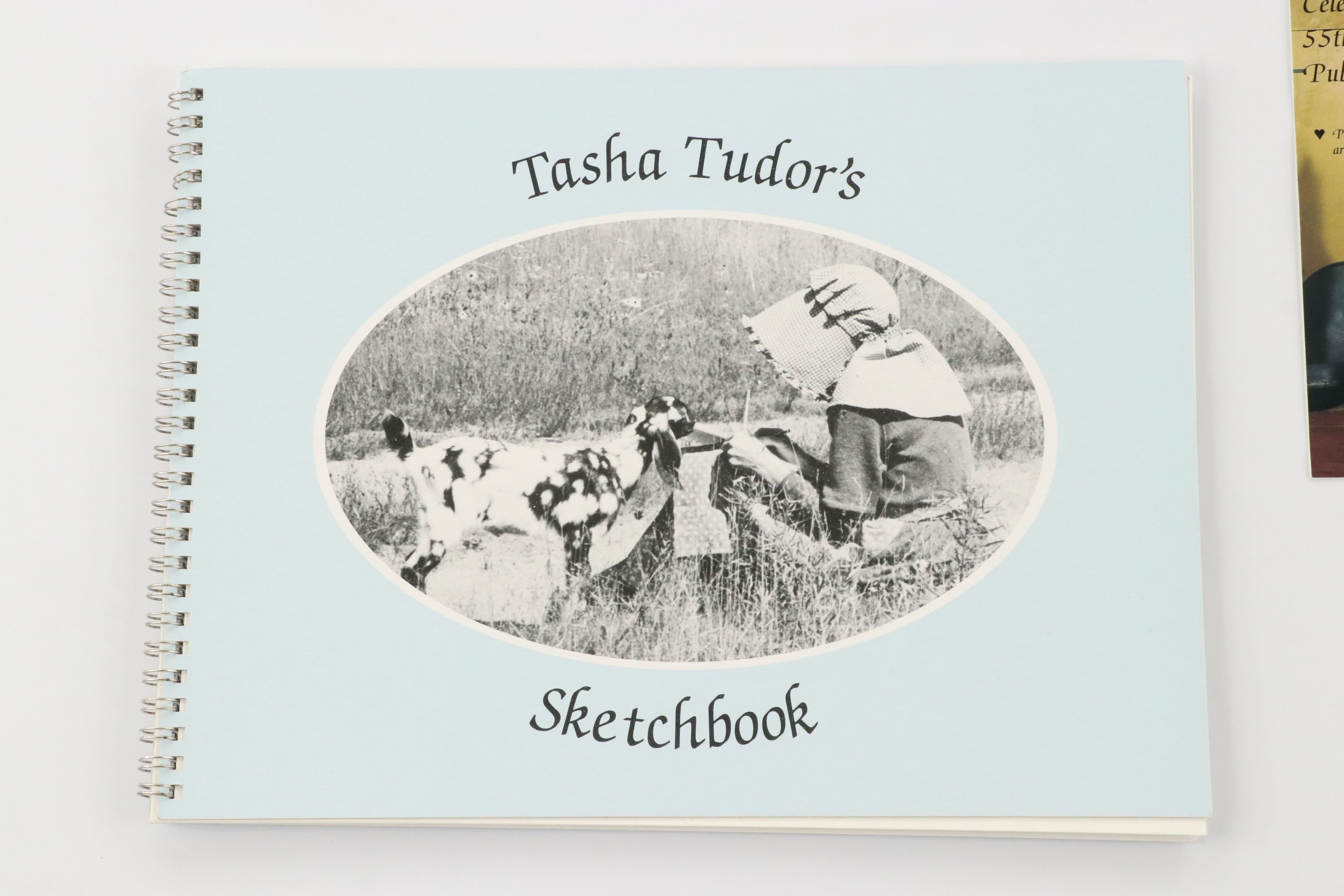 Signed "Tasha Tudor's Sketchbook" with Tasha Tudor Prints and More Ephemera