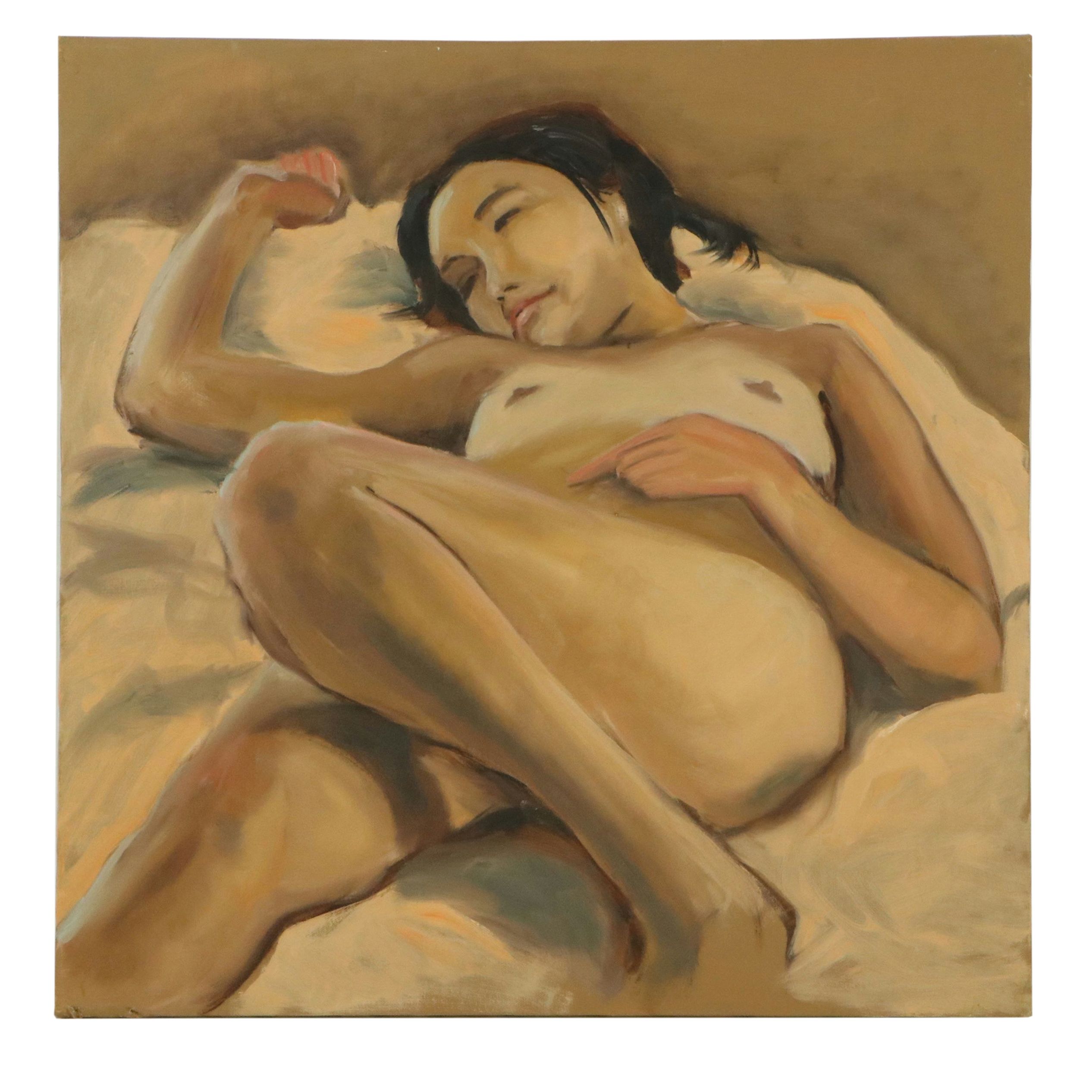 Larry Griggs Oil Painting of Reclining Female Nude