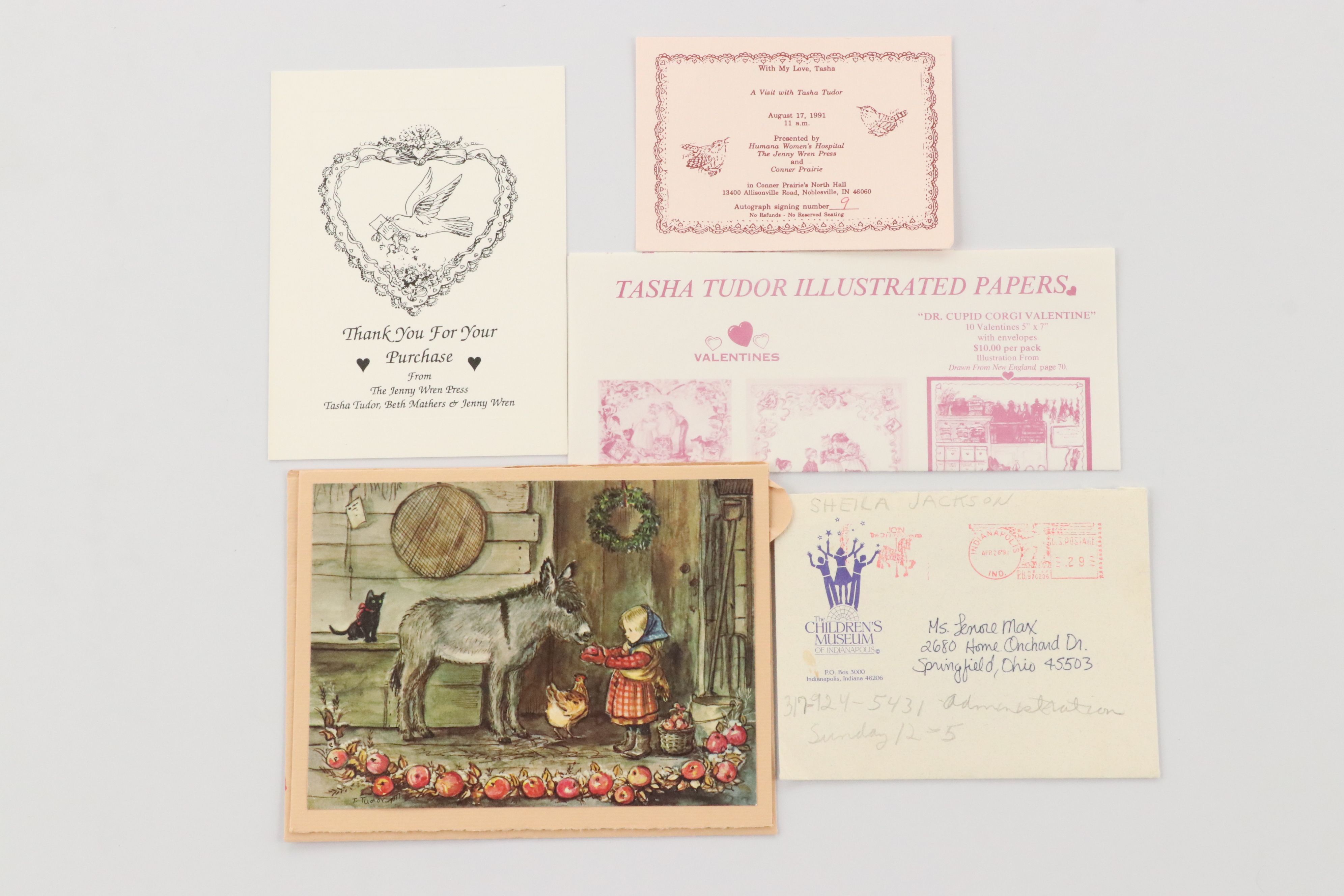 Signed "Tasha Tudor's Sketchbook" with Tasha Tudor Prints and More Ephemera