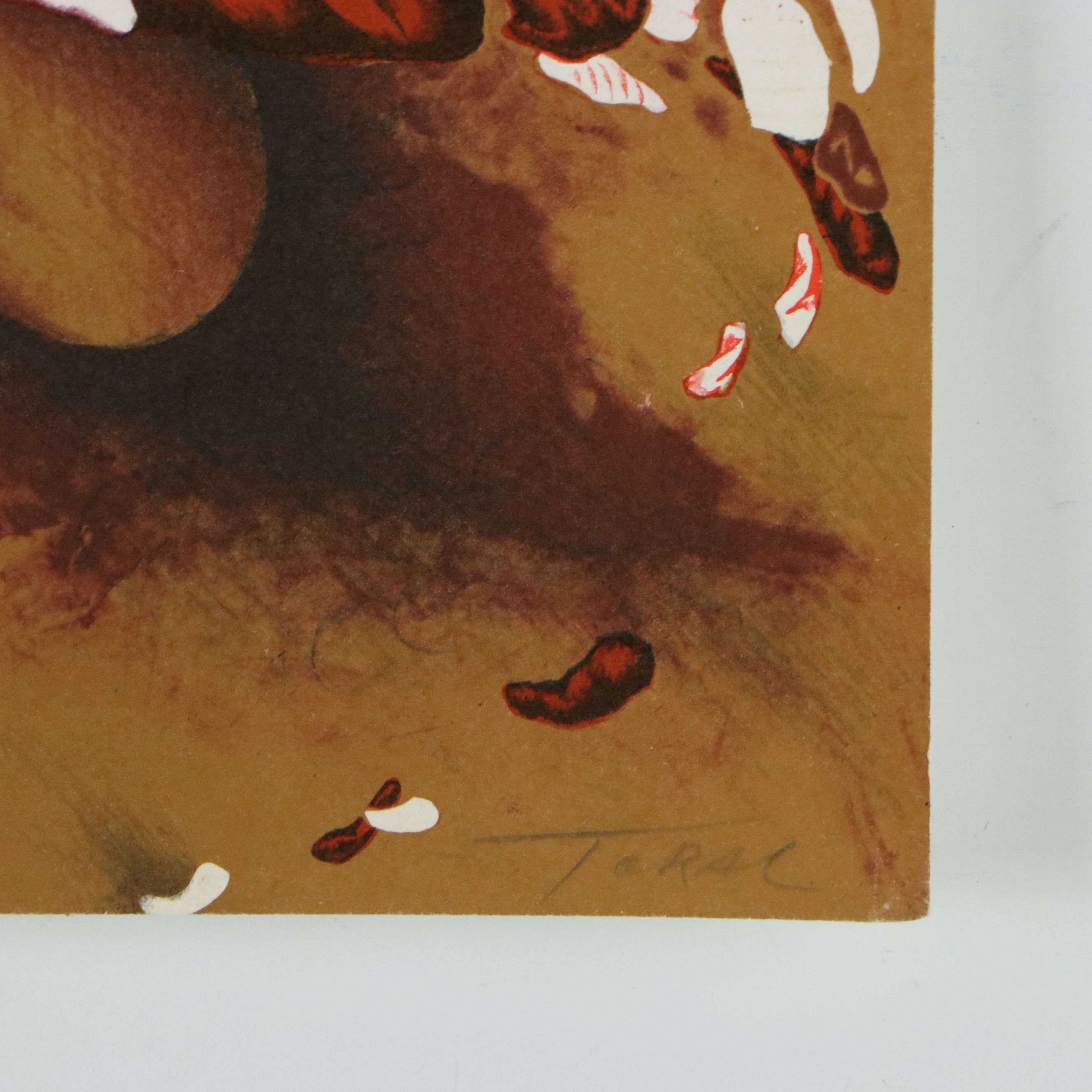 Mario Toral Lithograph "Untitled - Orange Abstract I"