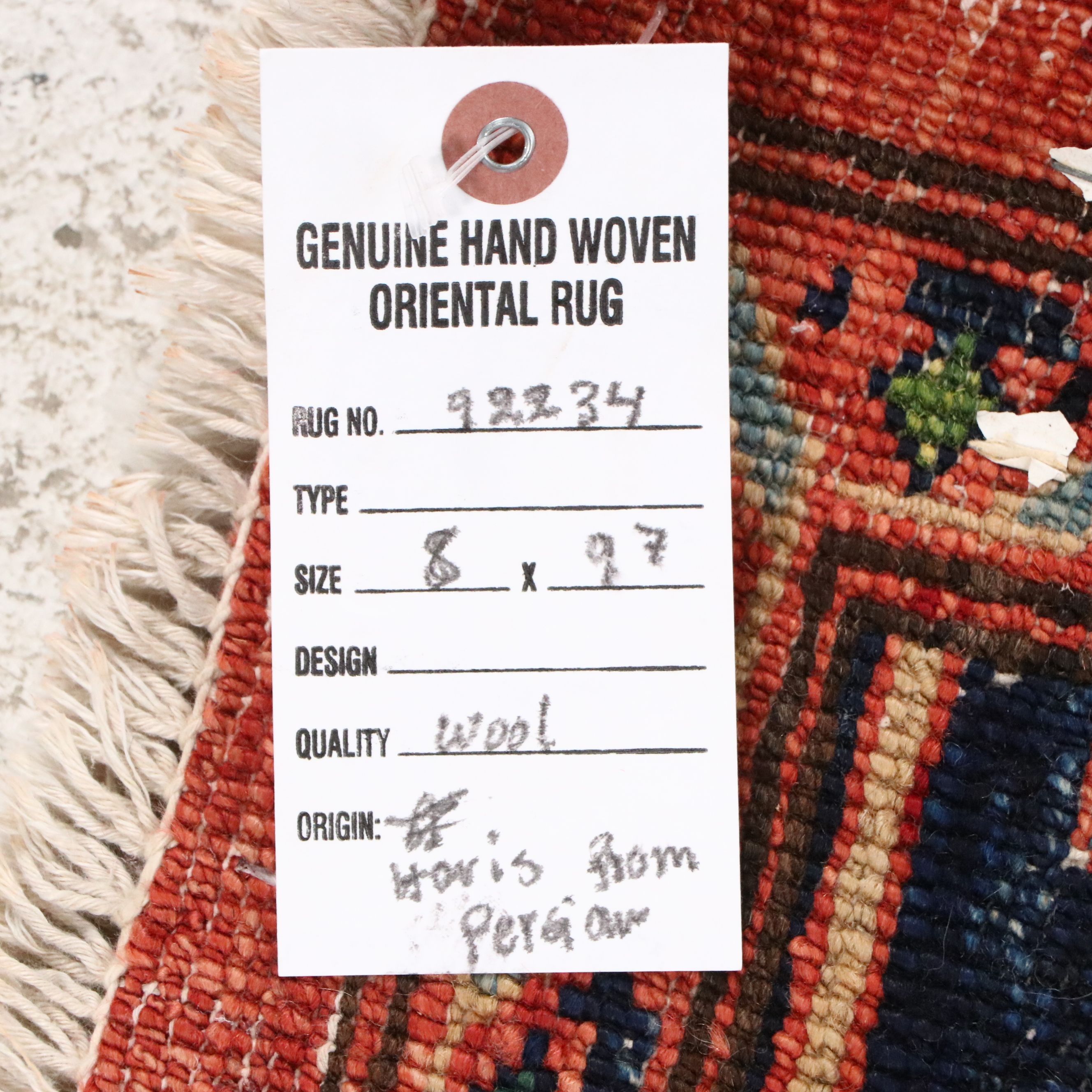 7'11 x 9'8 Hand-Knotted Persian Heriz Area Rug