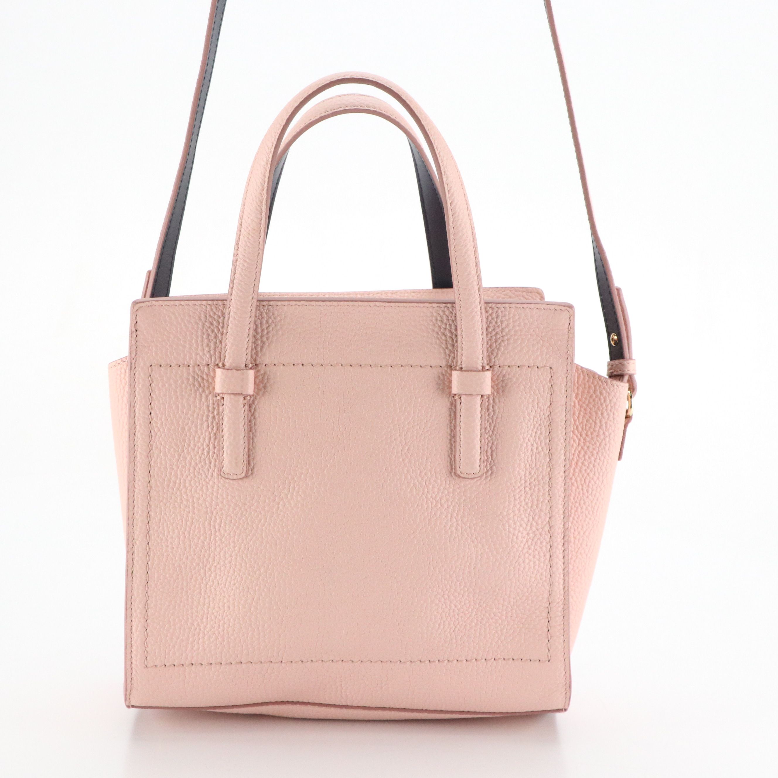 Salvatore Ferragamo Pink Calfskin Grain Leather Amy Two-Way Tote Bag