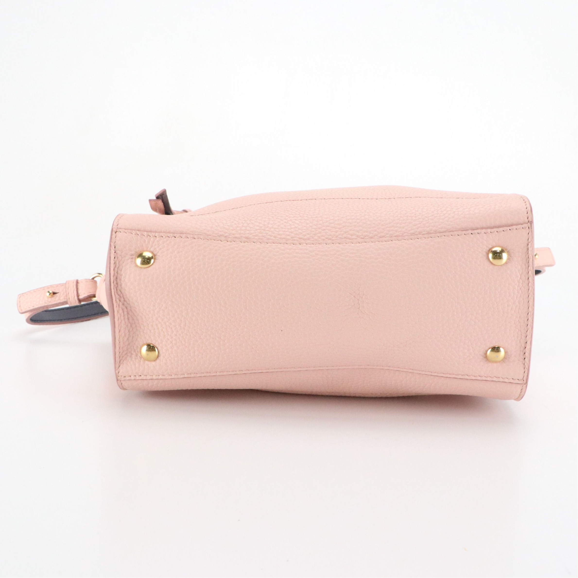 Salvatore Ferragamo Pink Calfskin Grain Leather Amy Two-Way Tote Bag