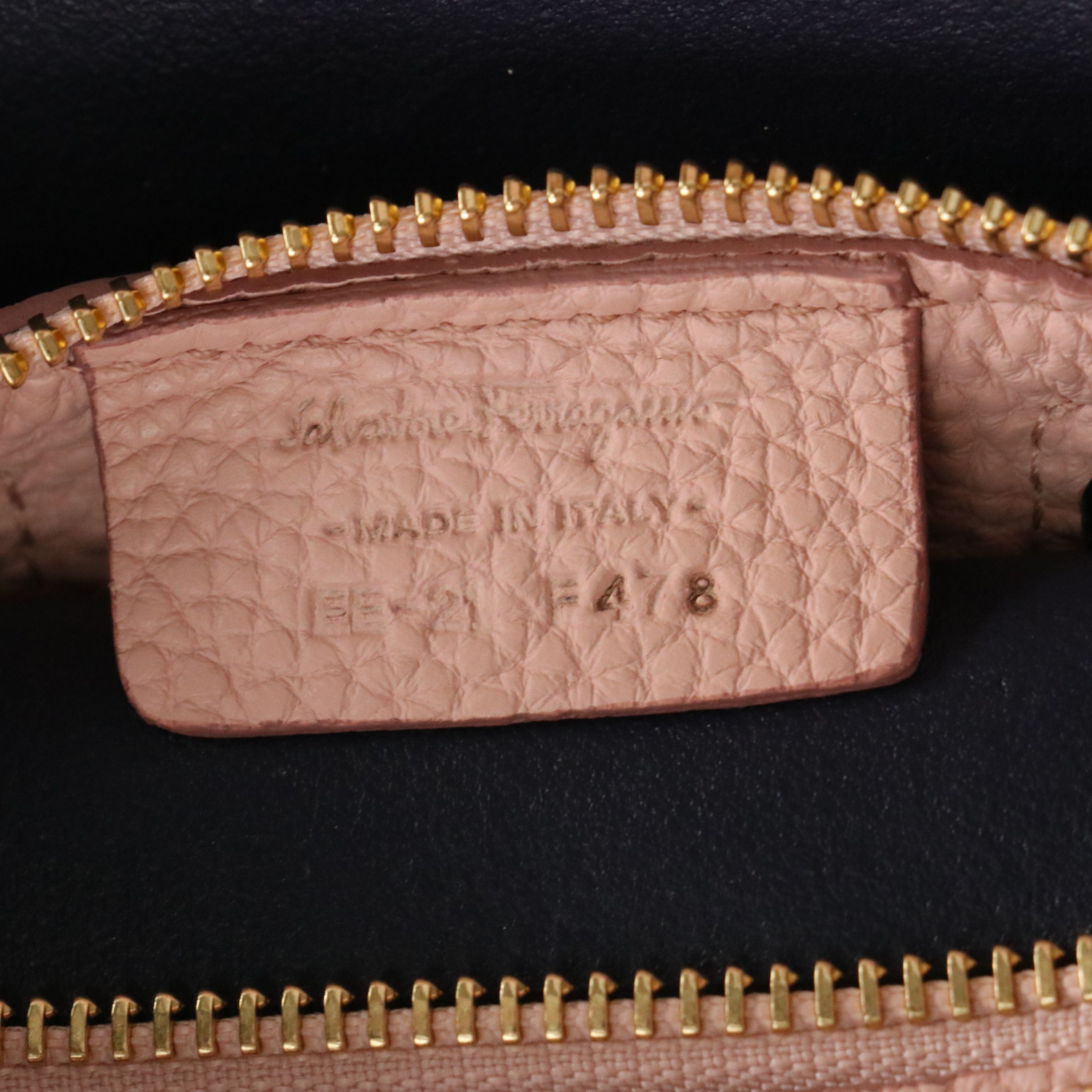 Salvatore Ferragamo Pink Calfskin Grain Leather Amy Two-Way Tote Bag