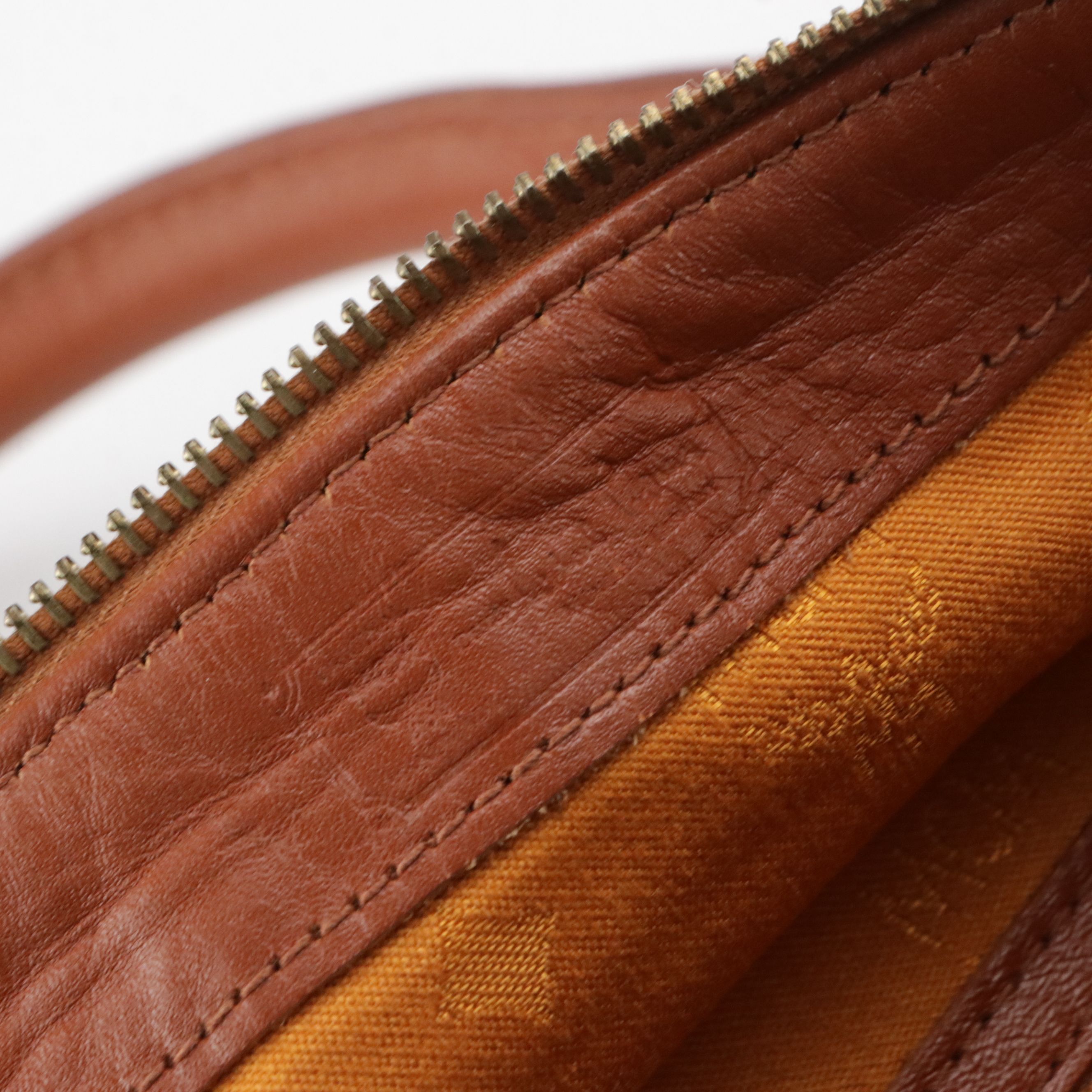 MCM Large Handbag in Cognac Visetos Canvas with Leather Trim