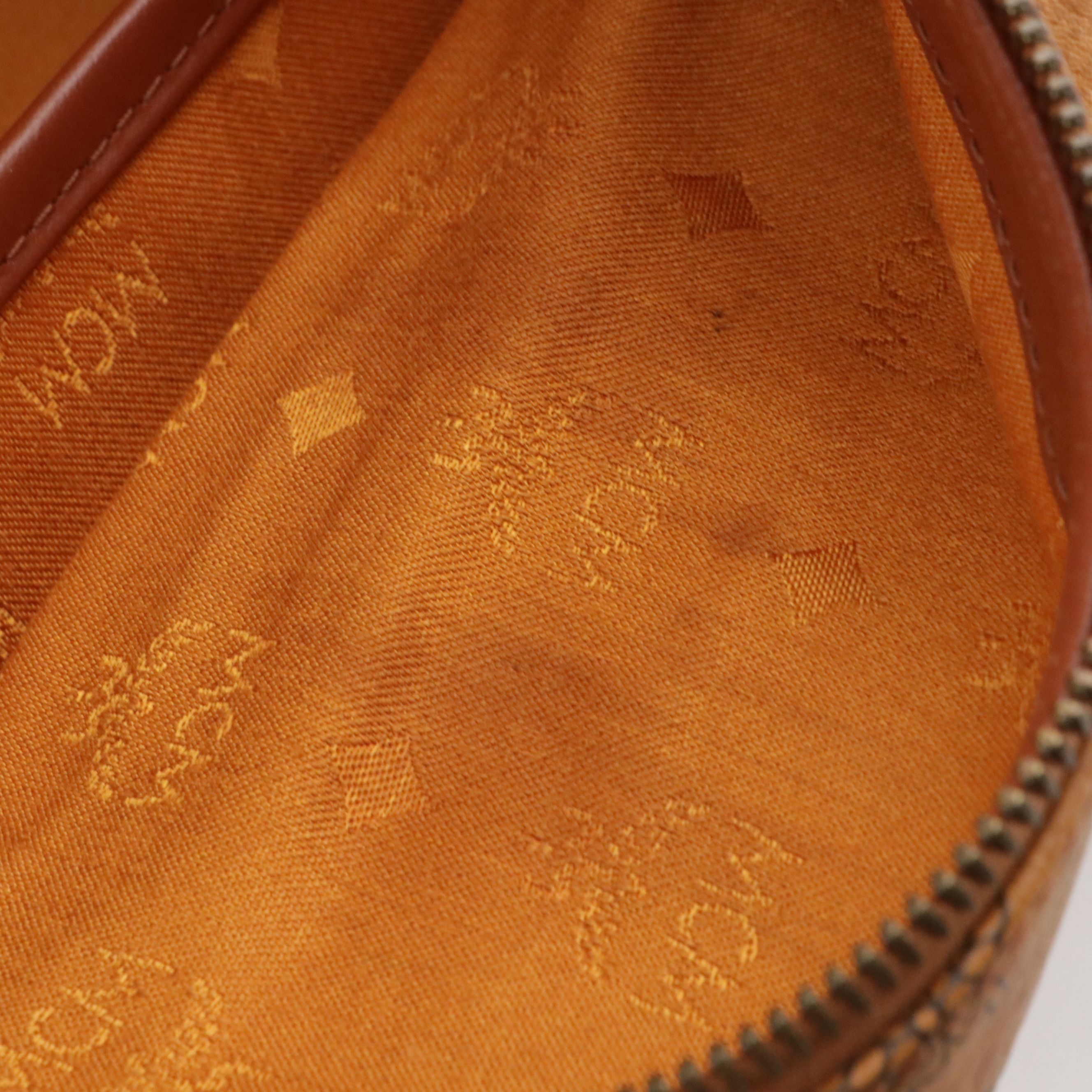 MCM Large Handbag in Cognac Visetos Canvas with Leather Trim