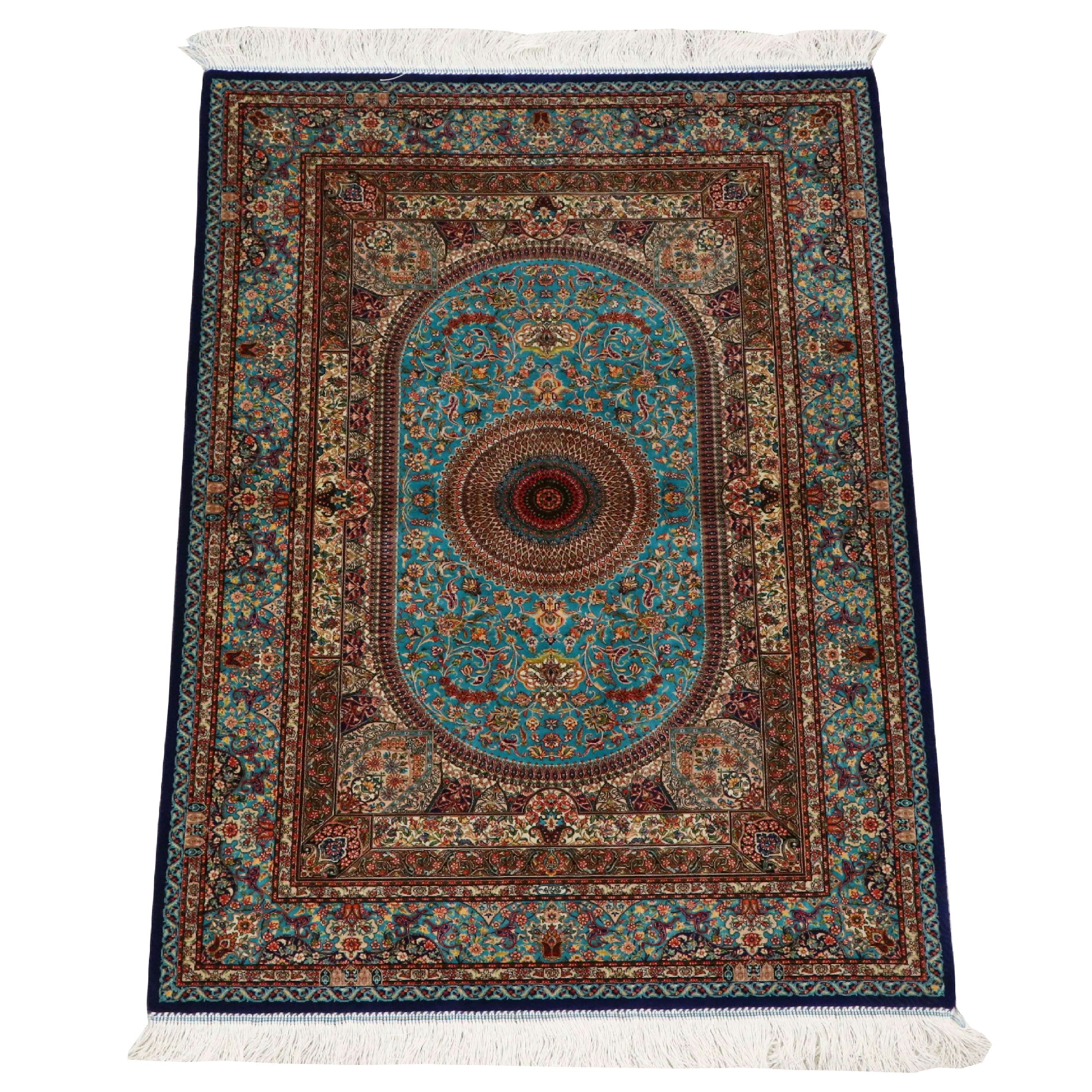 3'4 x 5'5 Machine Made Sino-Persian Qom Area Rug