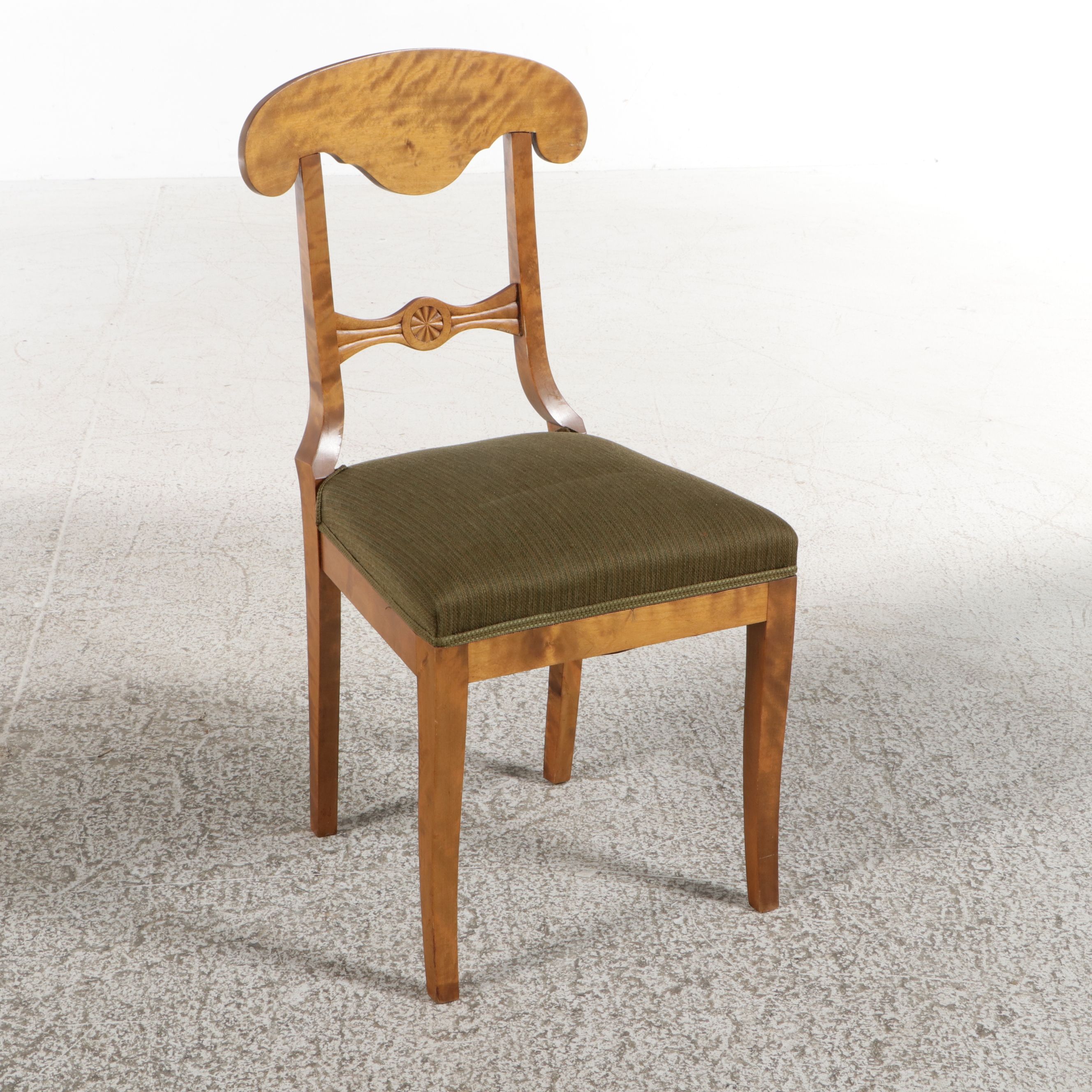 Biedermeier Bird's-Eye Maple Side Chair, 19th Century