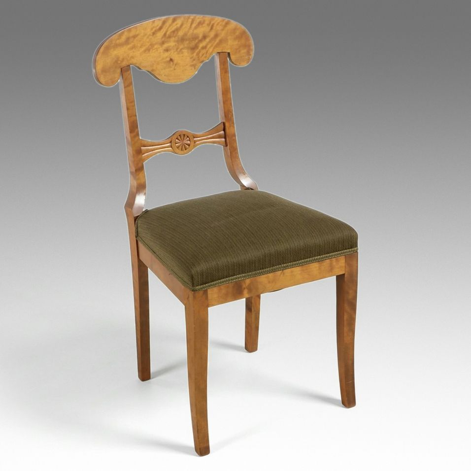 Biedermeier Bird's-Eye Maple Side Chair, 19th Century