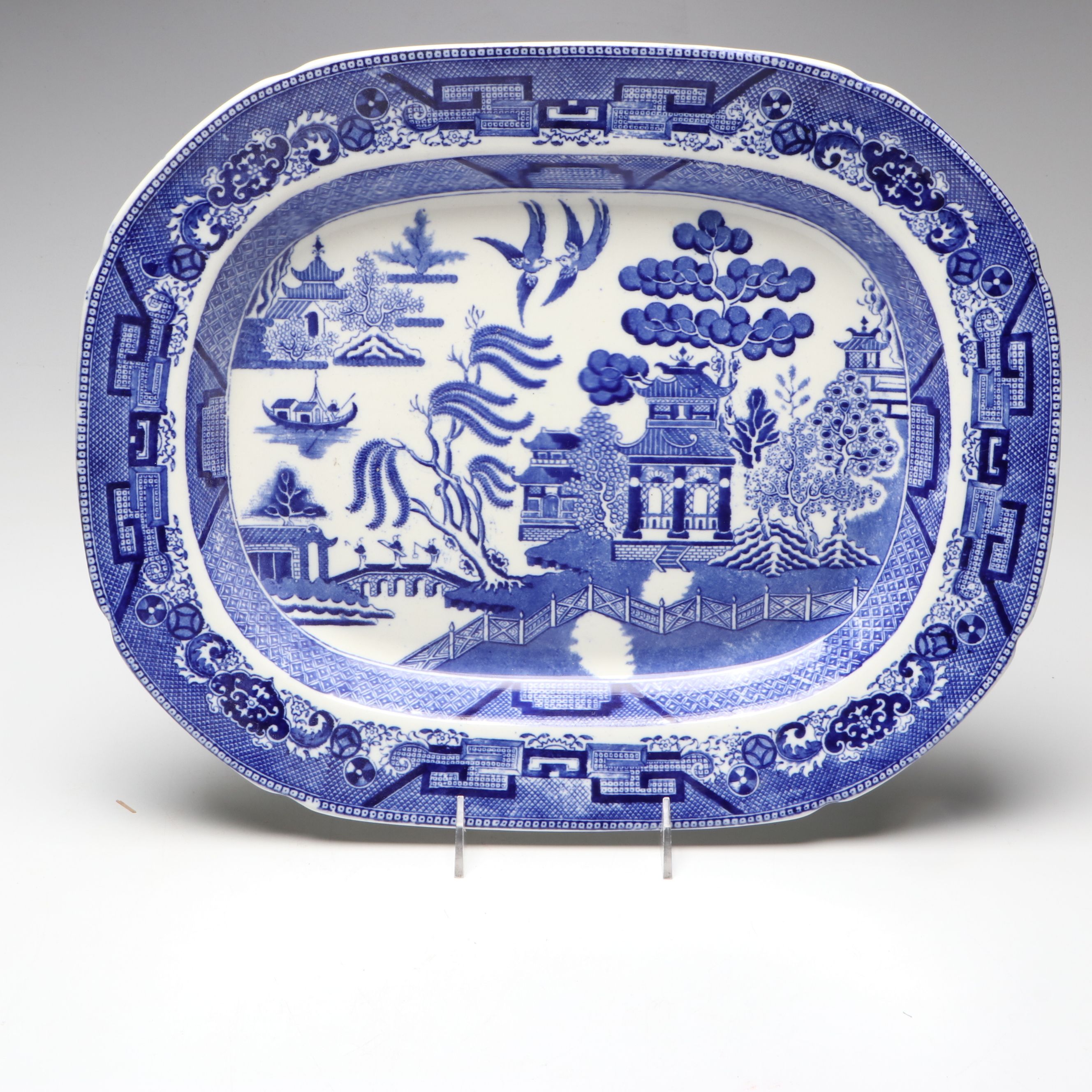 Newport Pottery Co. "Willow" Earthenware Platters, Early 20th Century