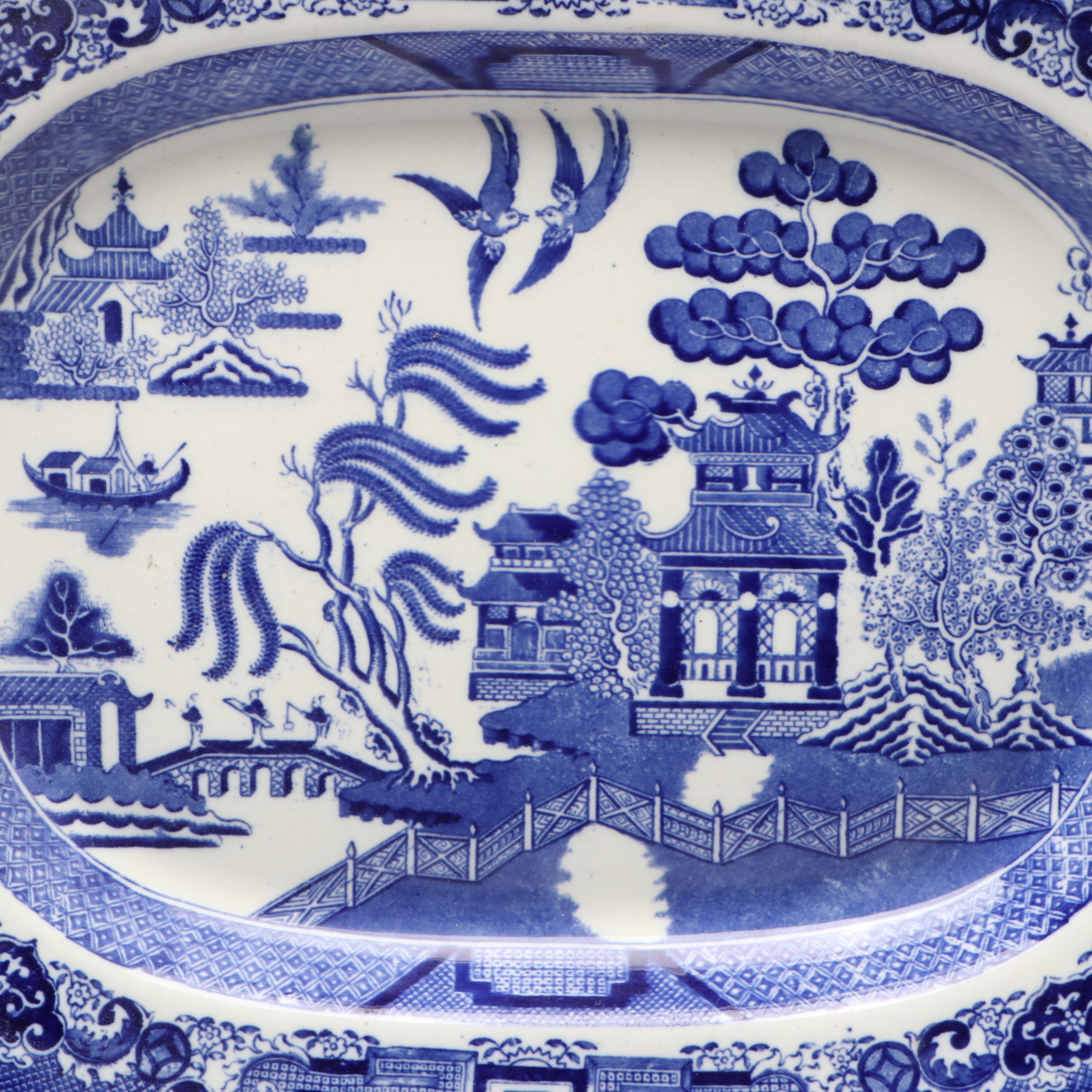 Newport Pottery Co. "Willow" Earthenware Platters, Early 20th Century