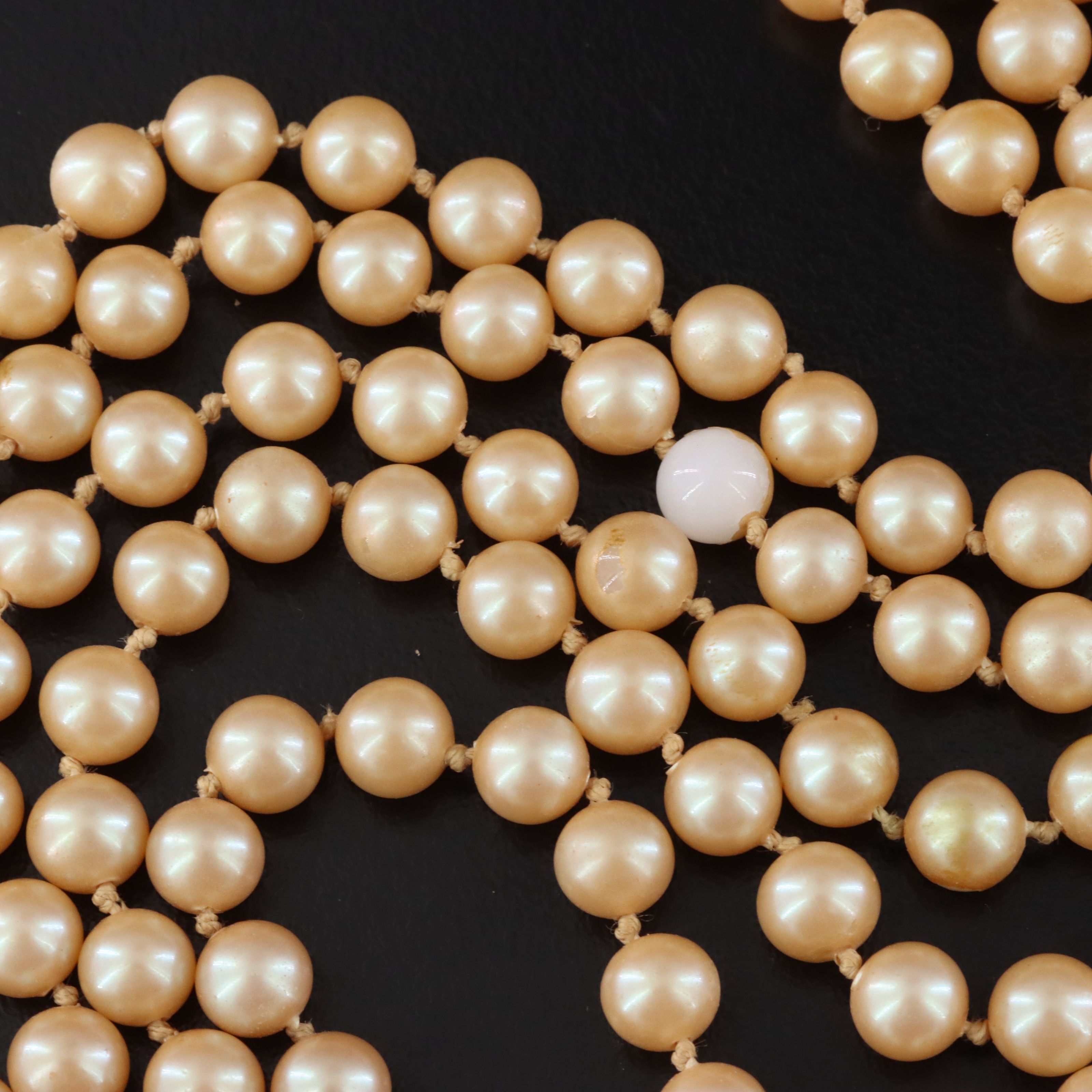 Stanley Hagler NYC Glass Pearl and Rhinestone Waterfall Brooch