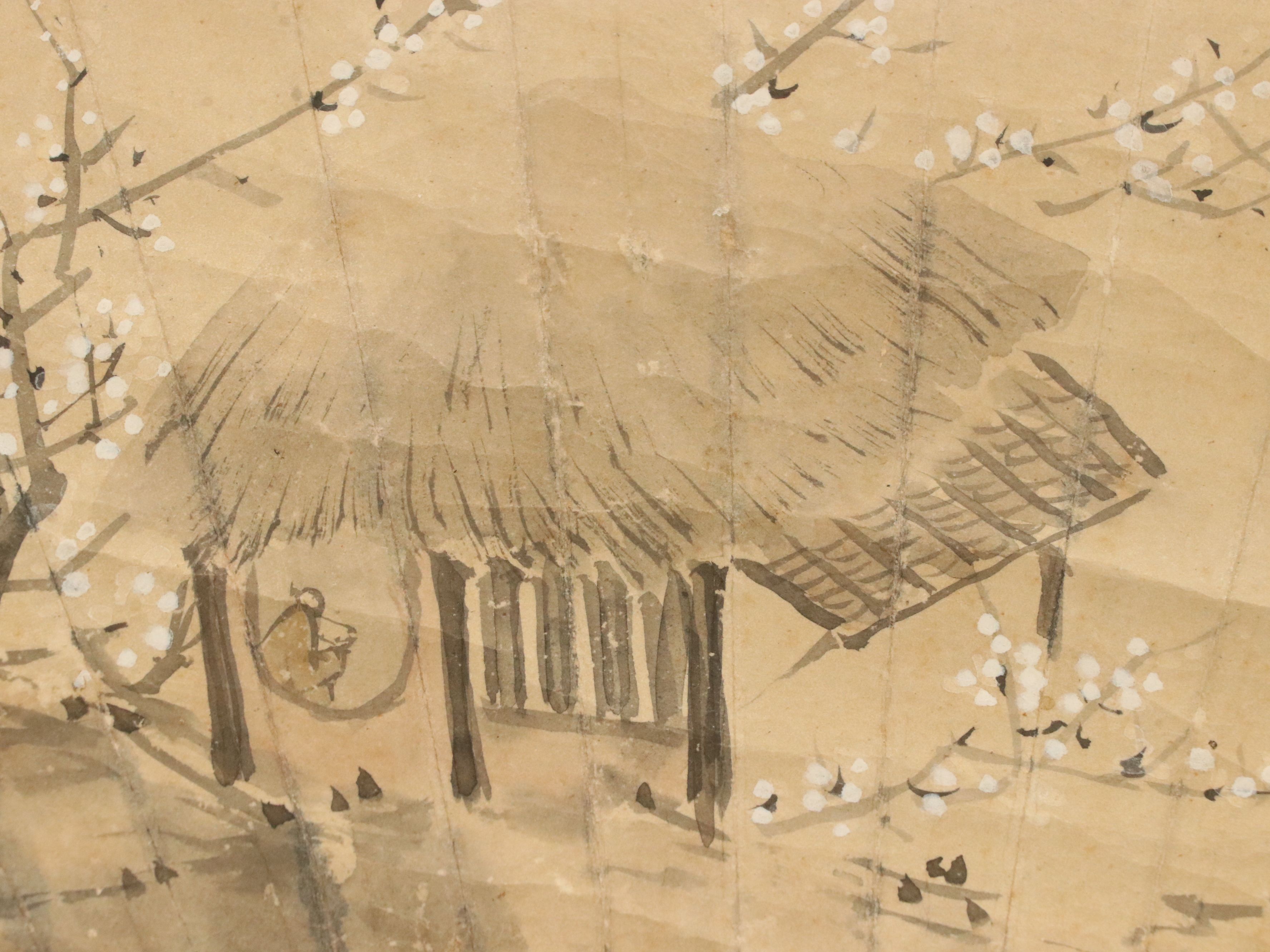 Japanese Hanging Inscribed Scroll, Late Edo Period