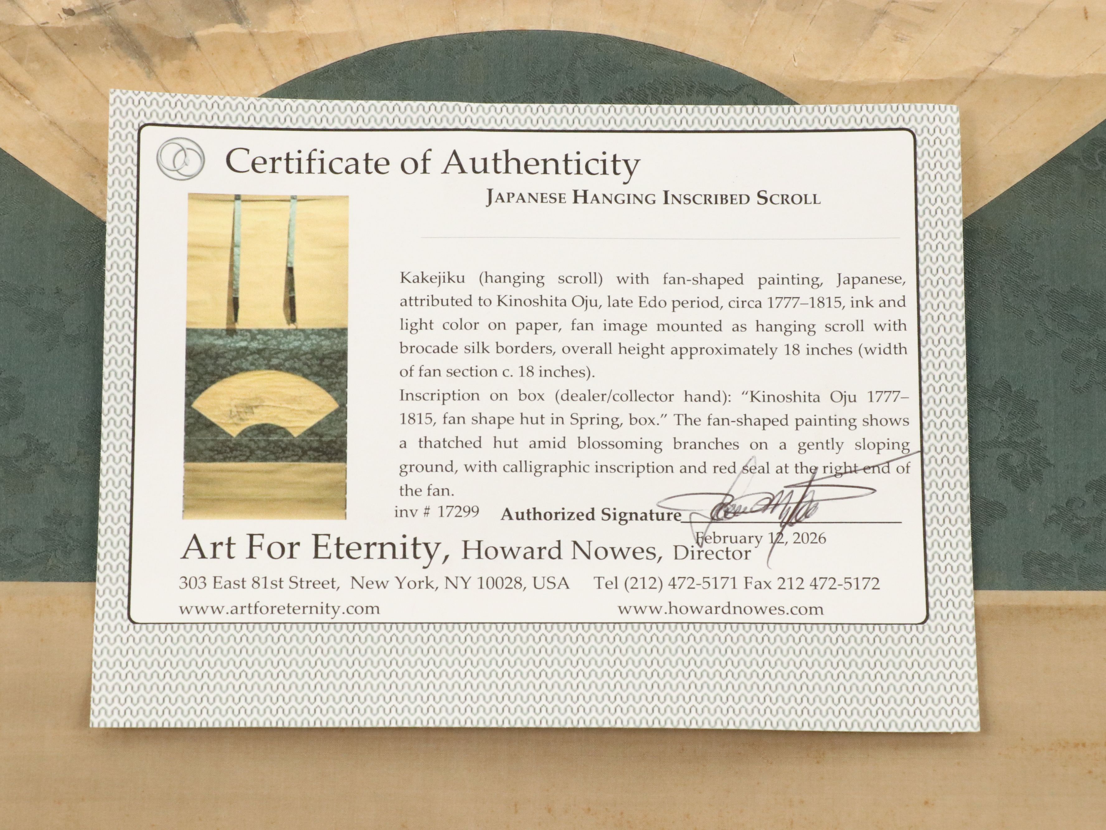 Japanese Hanging Inscribed Scroll, Late Edo Period