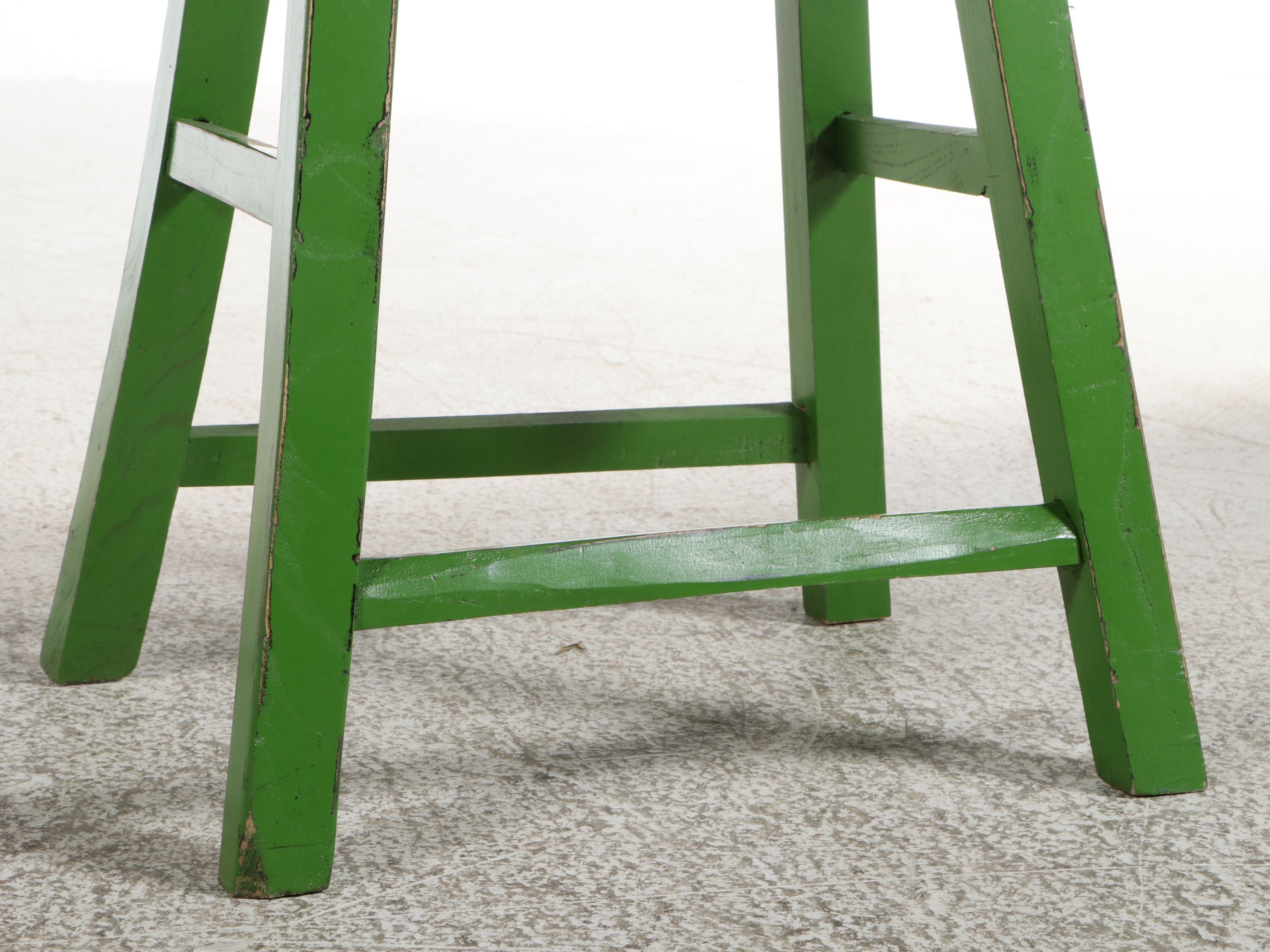 Pair of Asian-Style Green Painted Saddle Stools