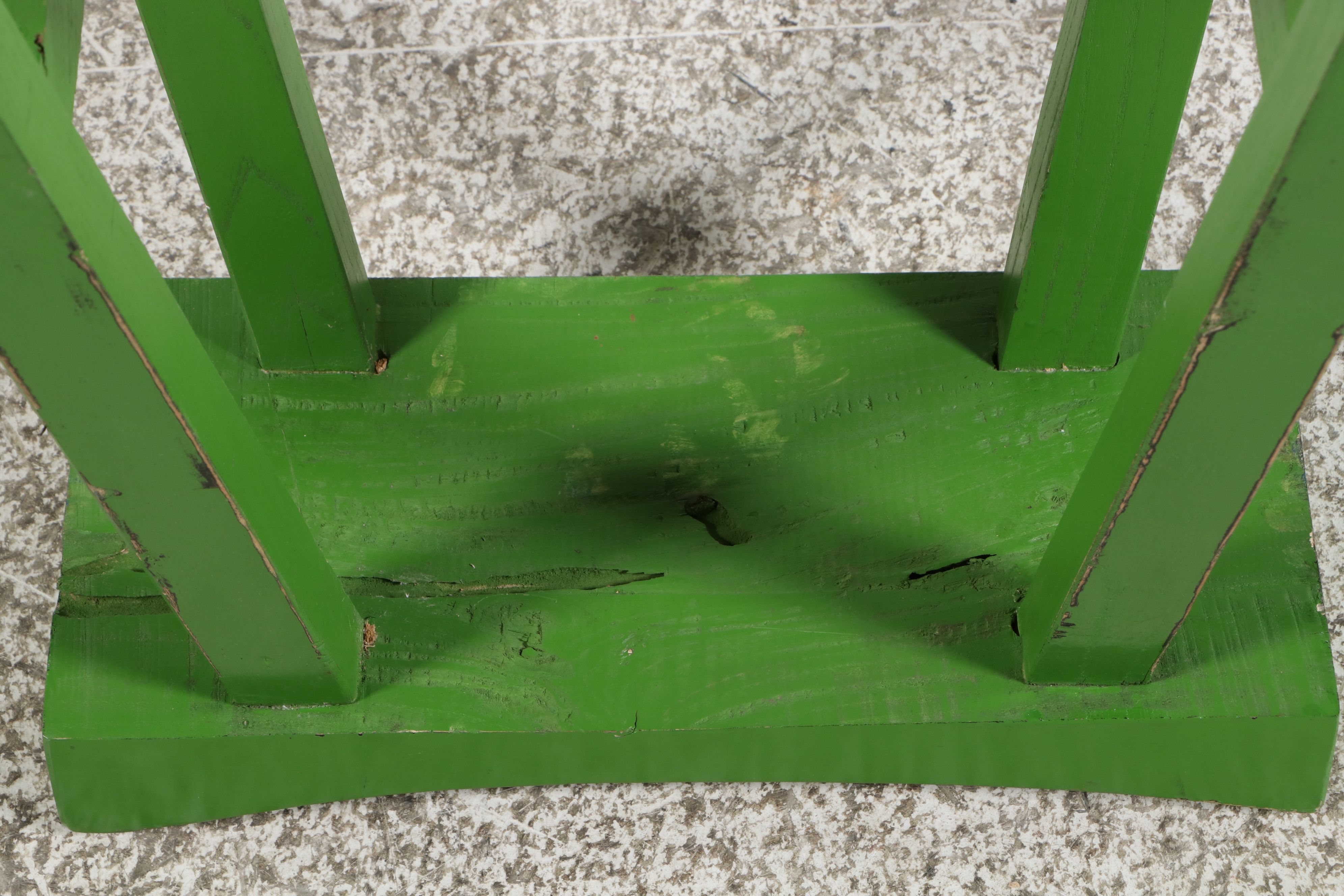 Pair of Asian-Style Green Painted Saddle Stools