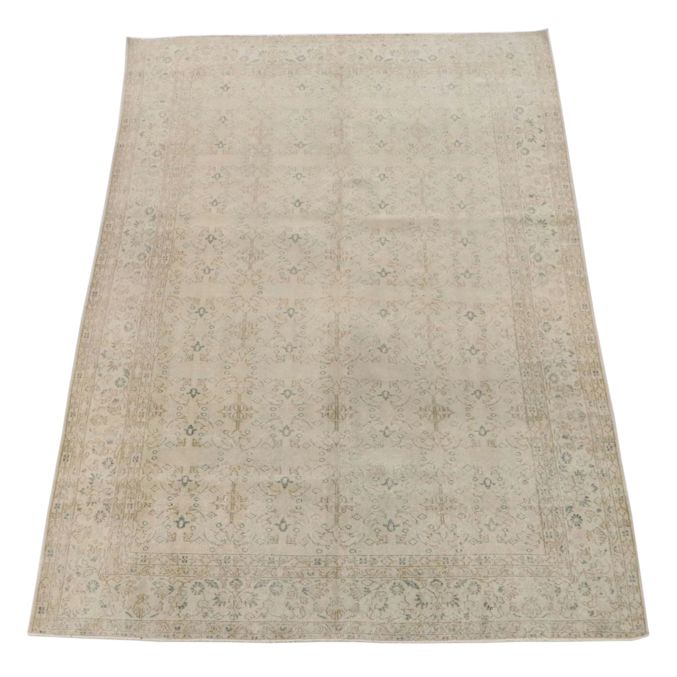 6'5 x 9'10 Hand-Knotted Turkish Oushak Area Rug