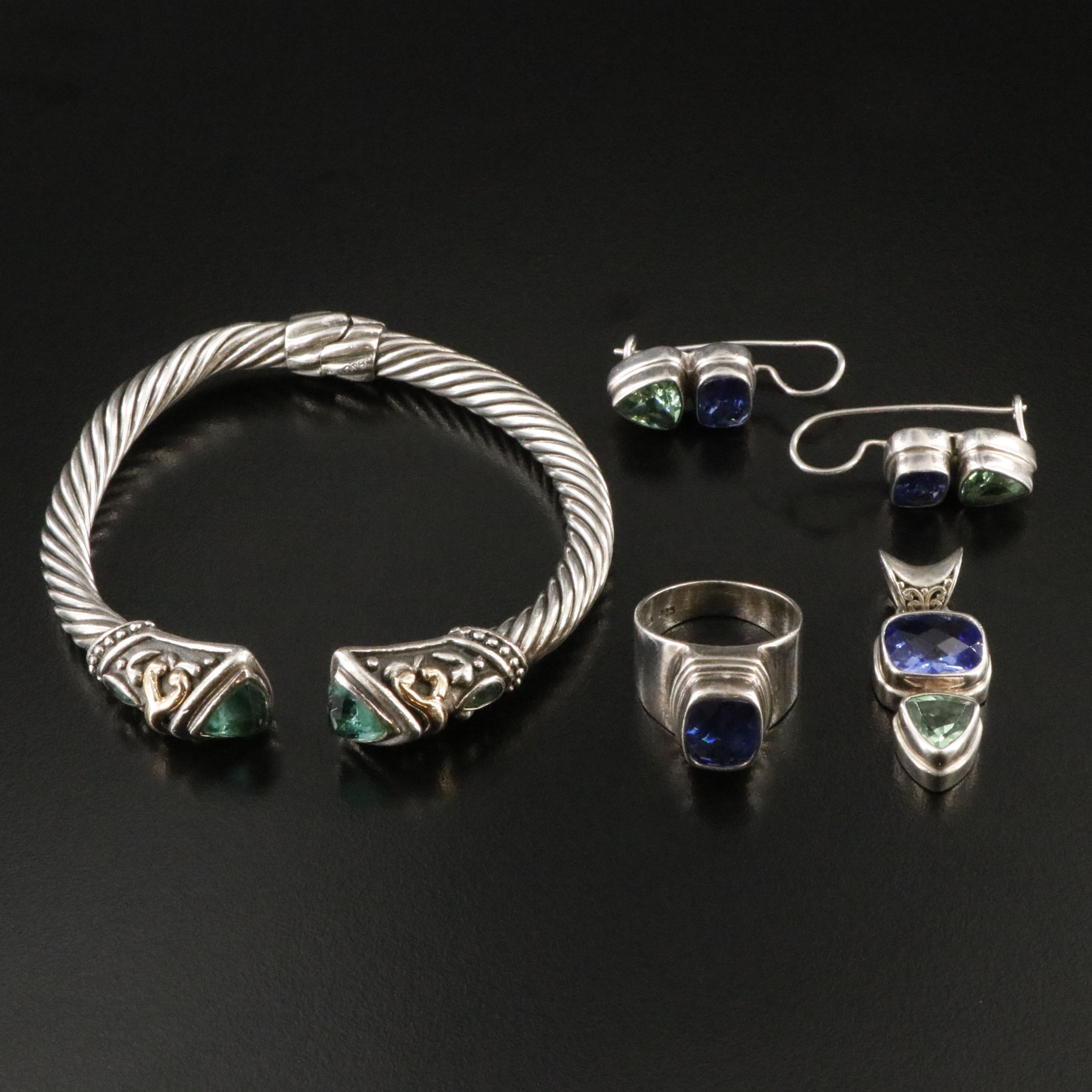 Sarda Featured in Sterling Jewelry Including Glass and Quartz