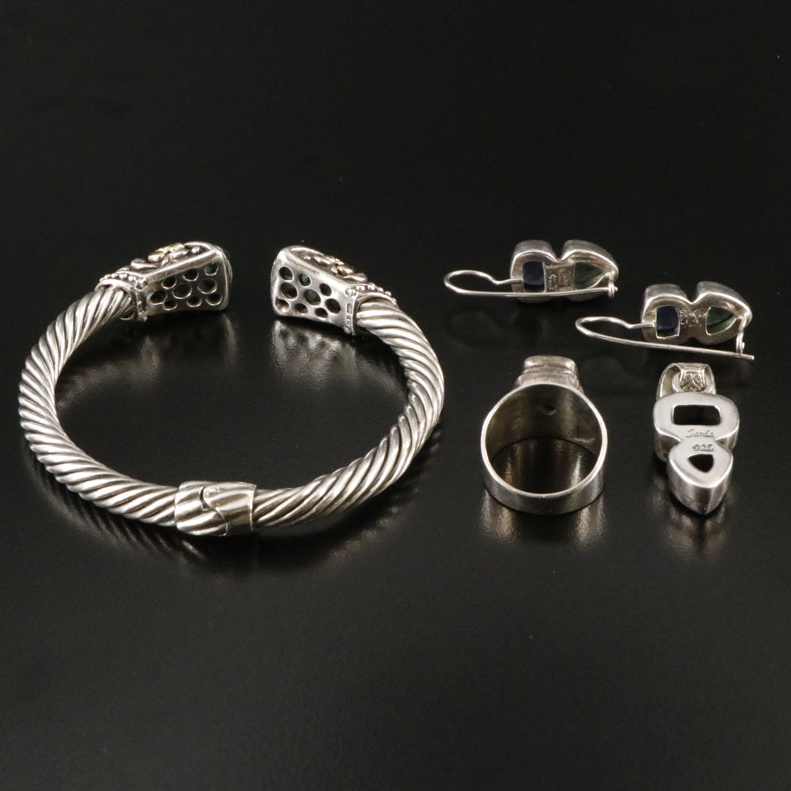 Sarda Featured in Sterling Jewelry Including Glass and Quartz