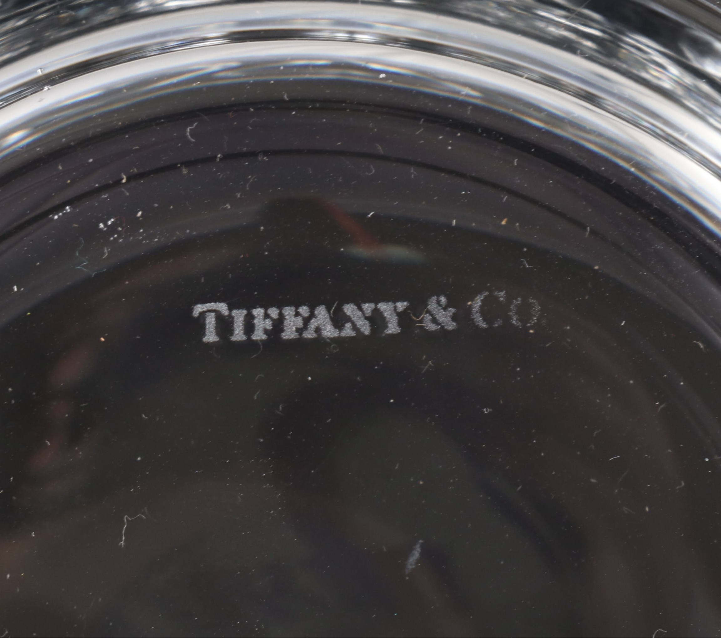 Tiffany & Co. "Hearts" Round Crystal Bowls, 1990s