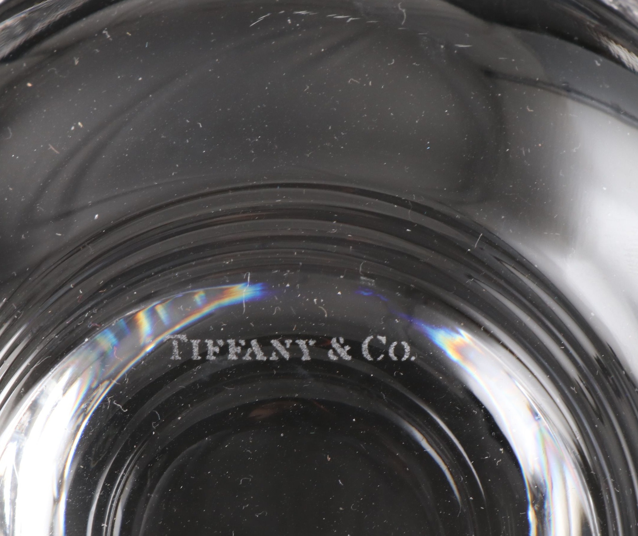 Tiffany & Co. "Hearts" Round Crystal Bowls, 1990s