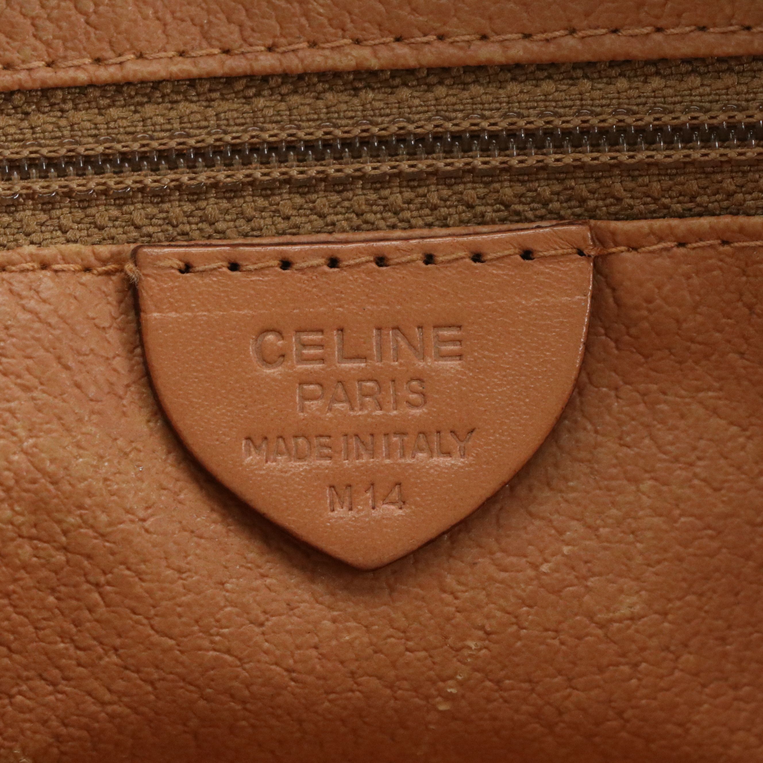 Celine Double-Zip Camera Bag in Macadam Canvas and Leather