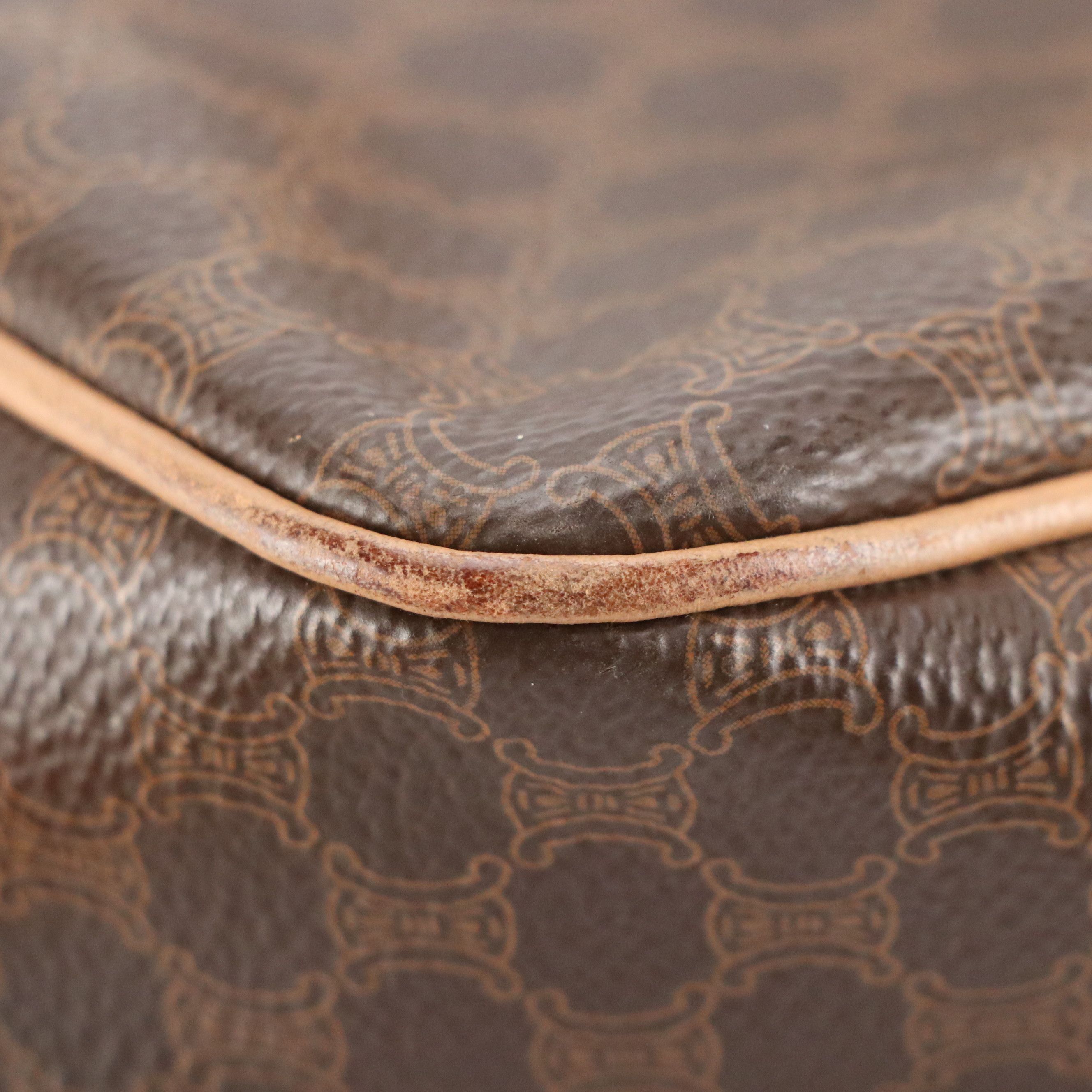 Celine Double-Zip Camera Bag in Macadam Canvas and Leather