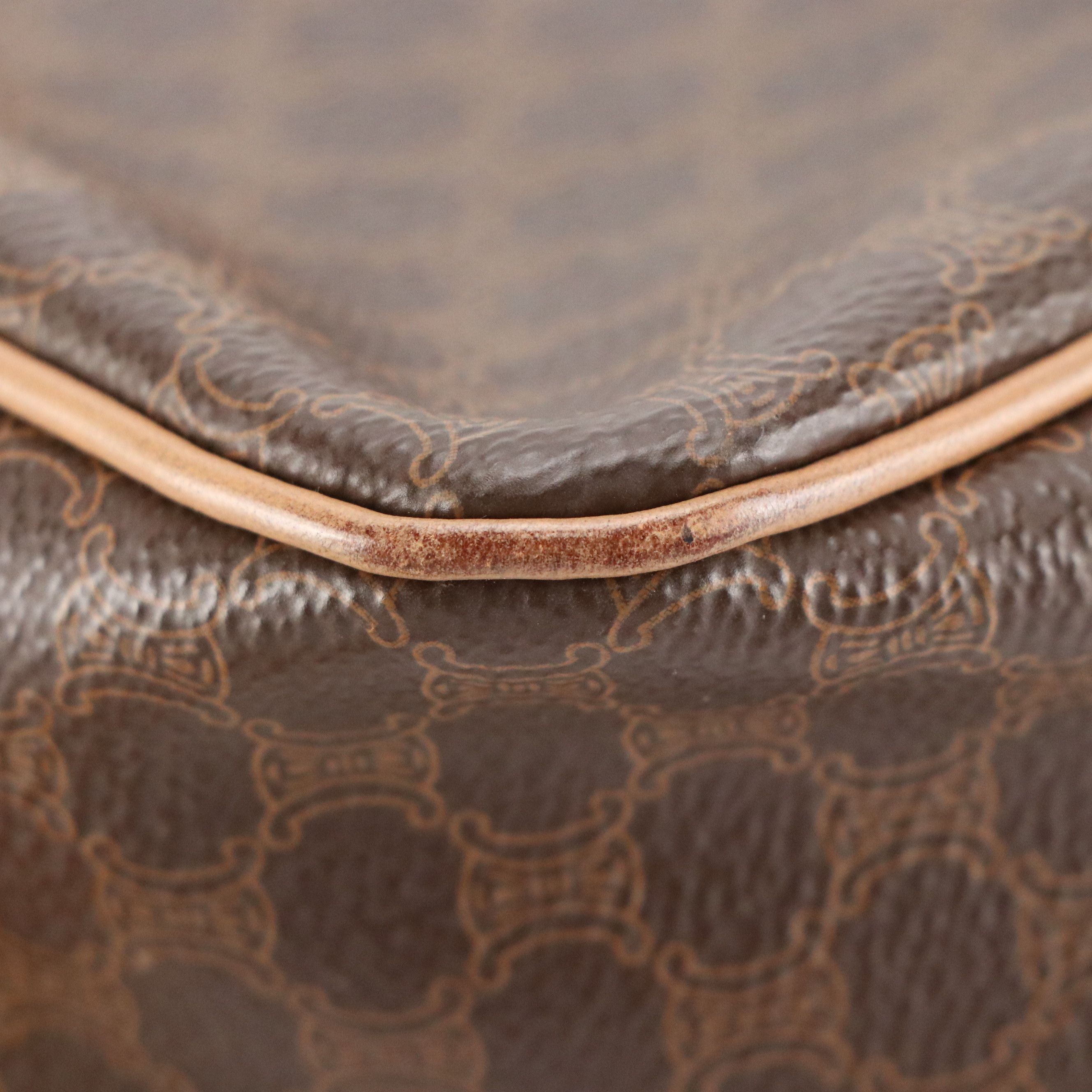 Celine Double-Zip Camera Bag in Macadam Canvas and Leather