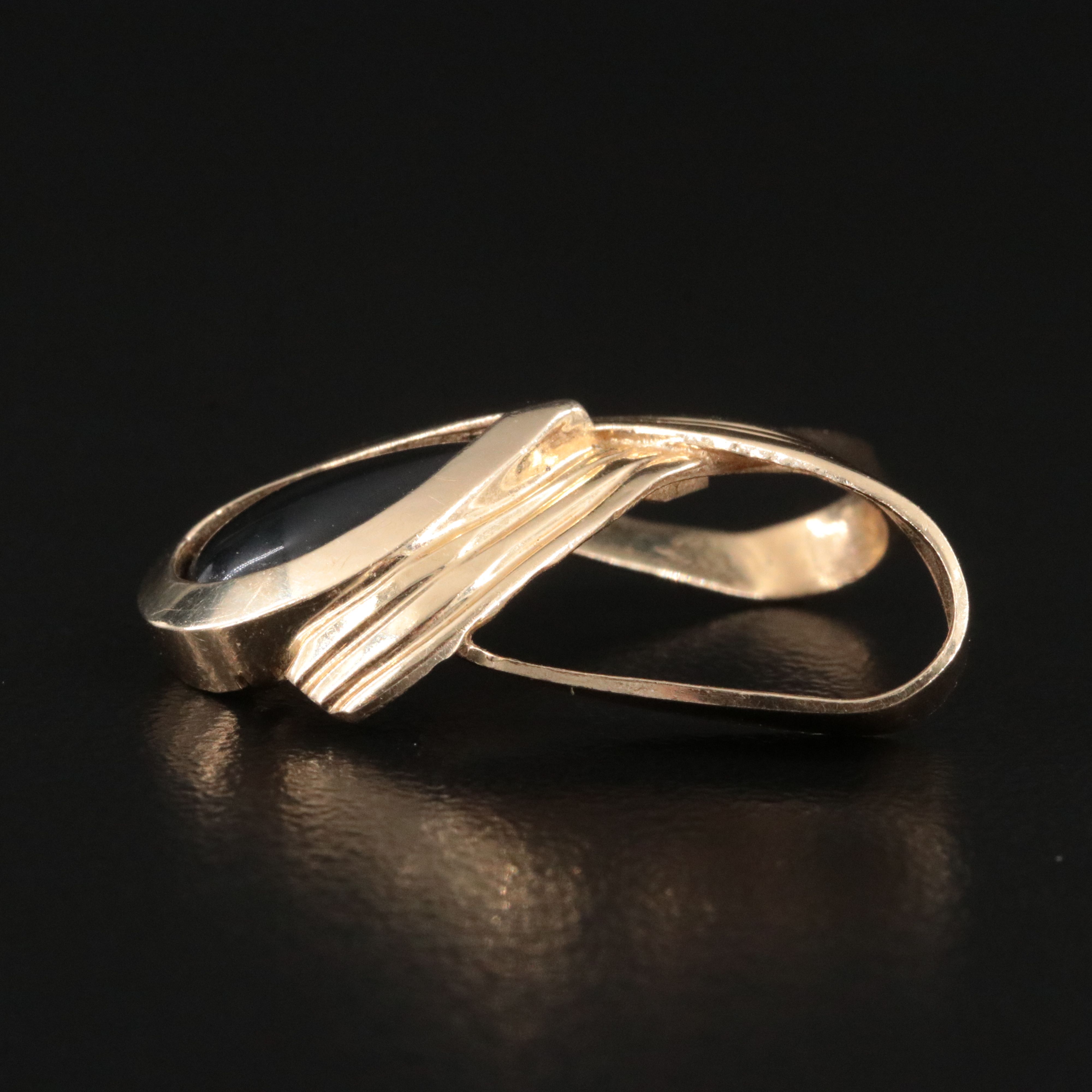 14K Black Onyx Slide Pendant