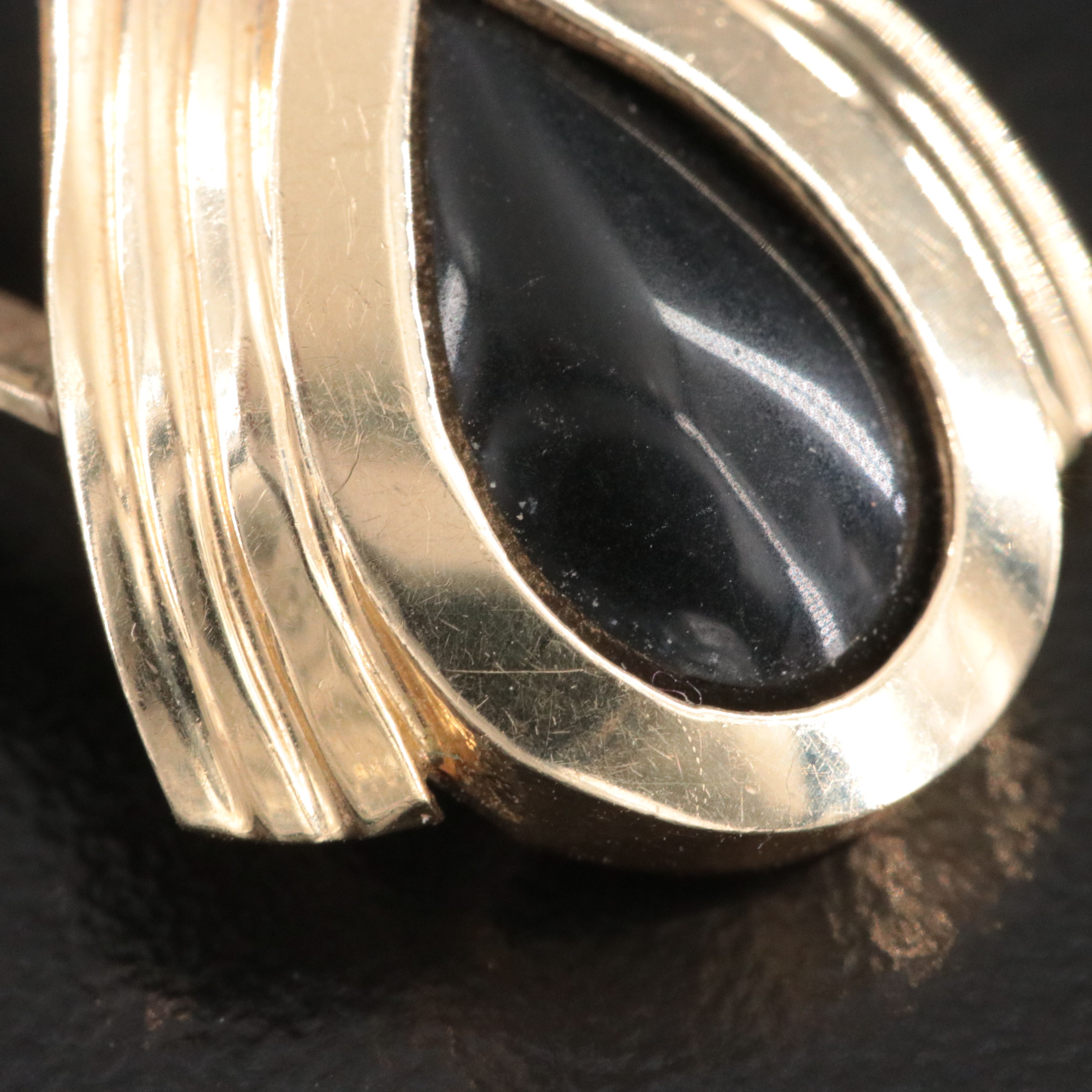 14K Black Onyx Slide Pendant