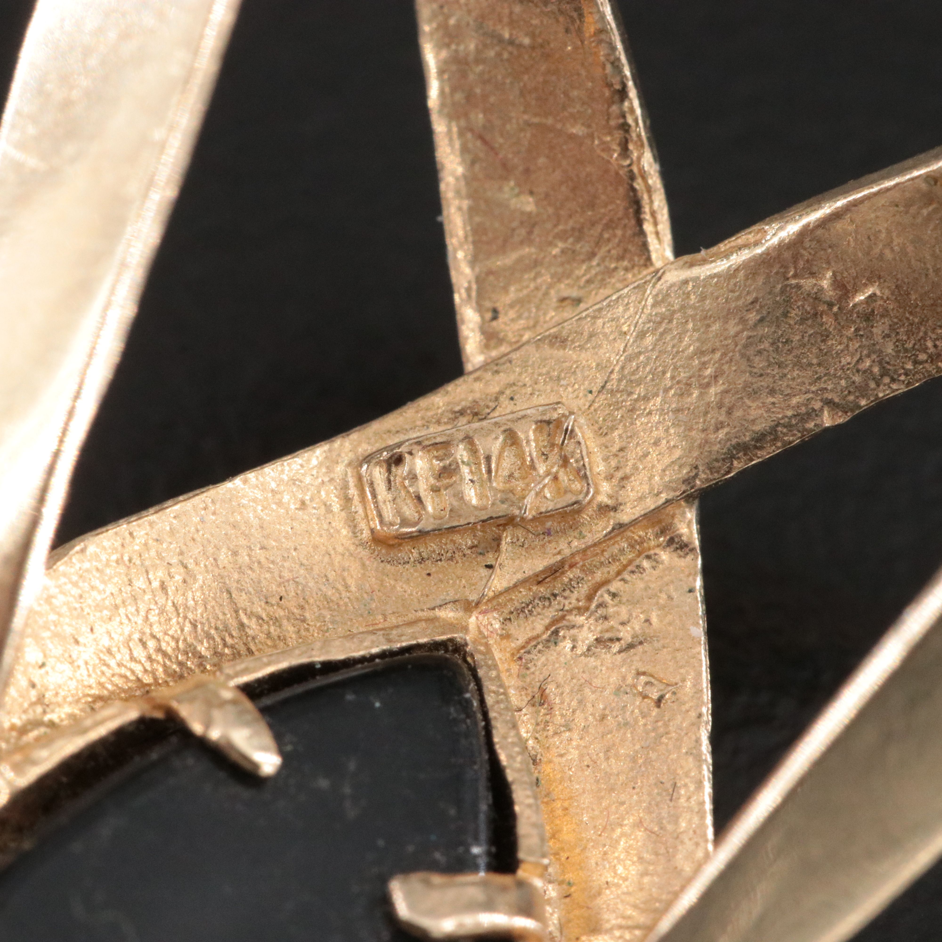 14K Black Onyx Slide Pendant