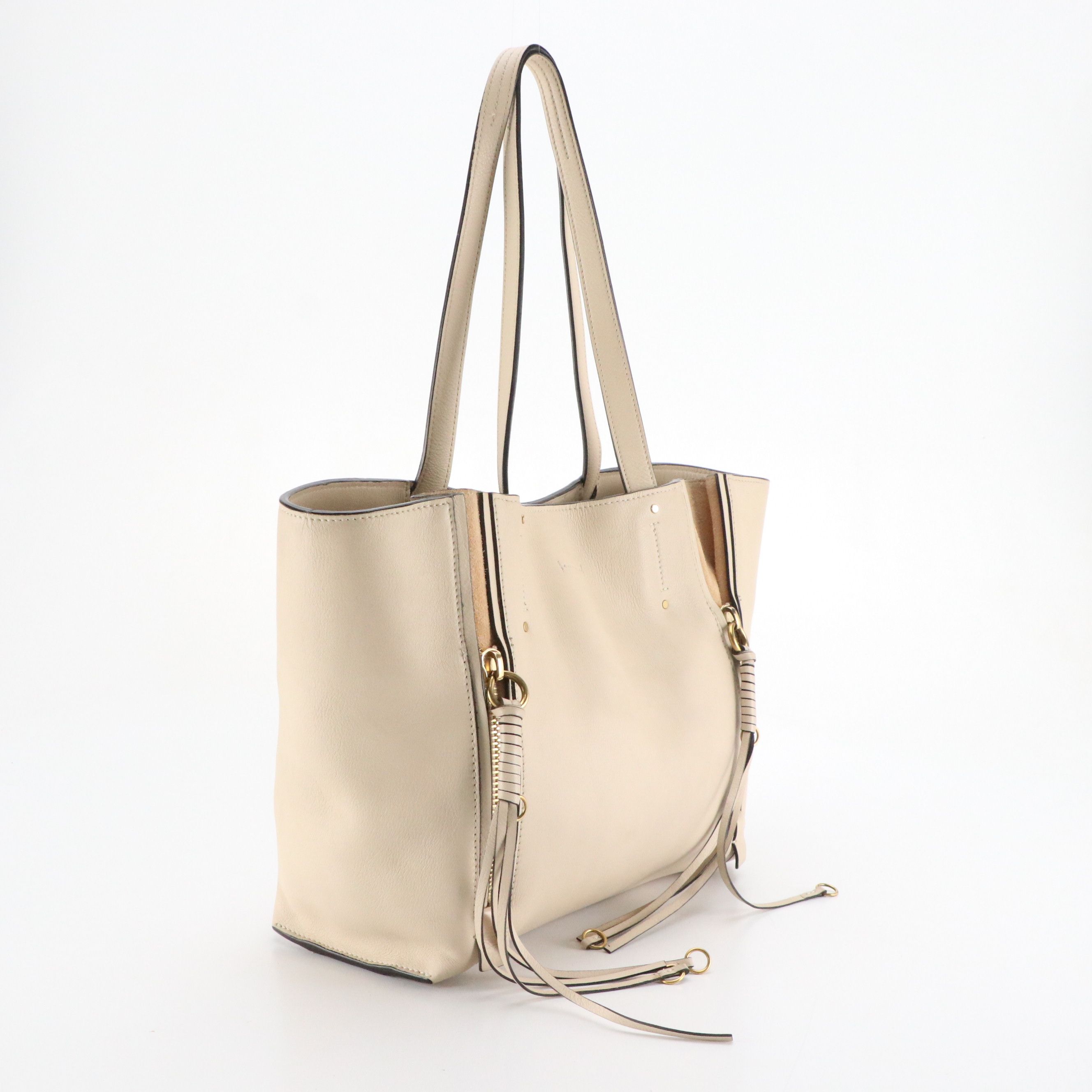 Chloé Milo Shopper Tote Bag in Beige Leather and Suede