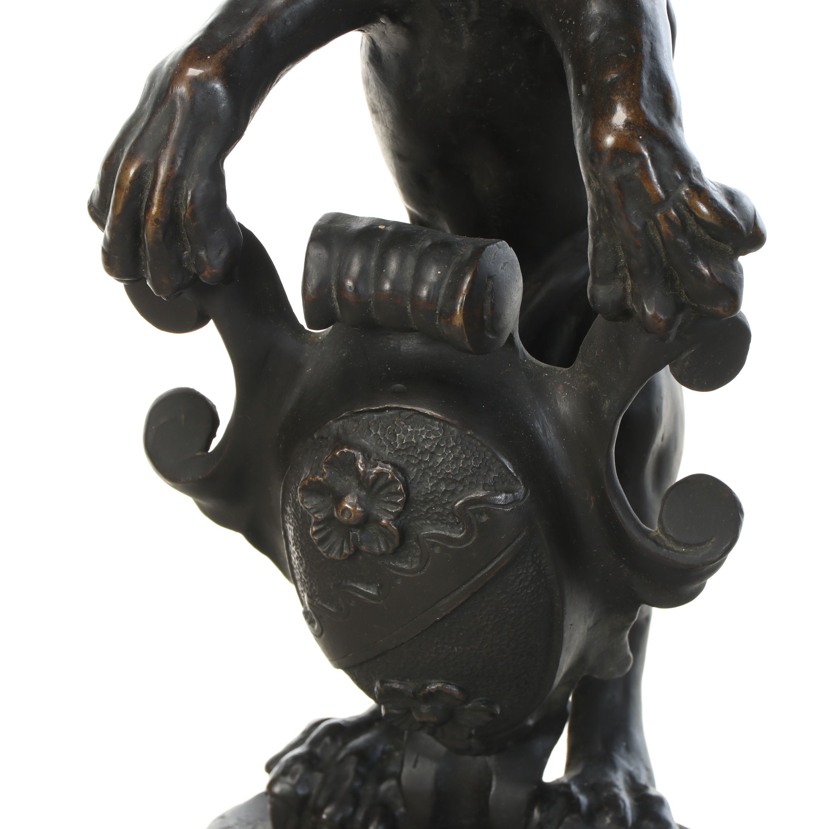 Pair of Italian Renaissance Revival "Lion and Satyr" Andirons