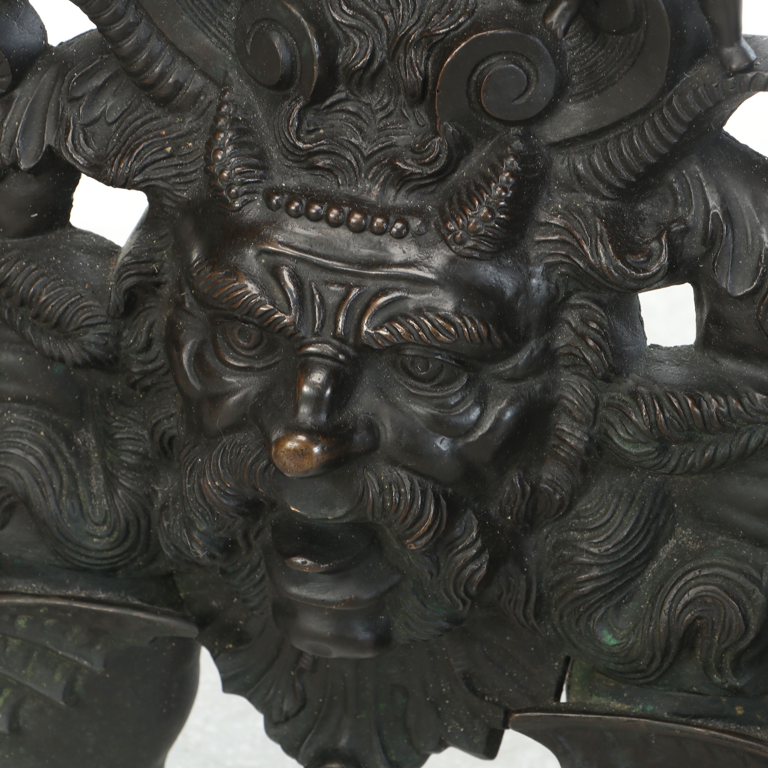 Pair of Italian Renaissance Revival "Lion and Satyr" Andirons