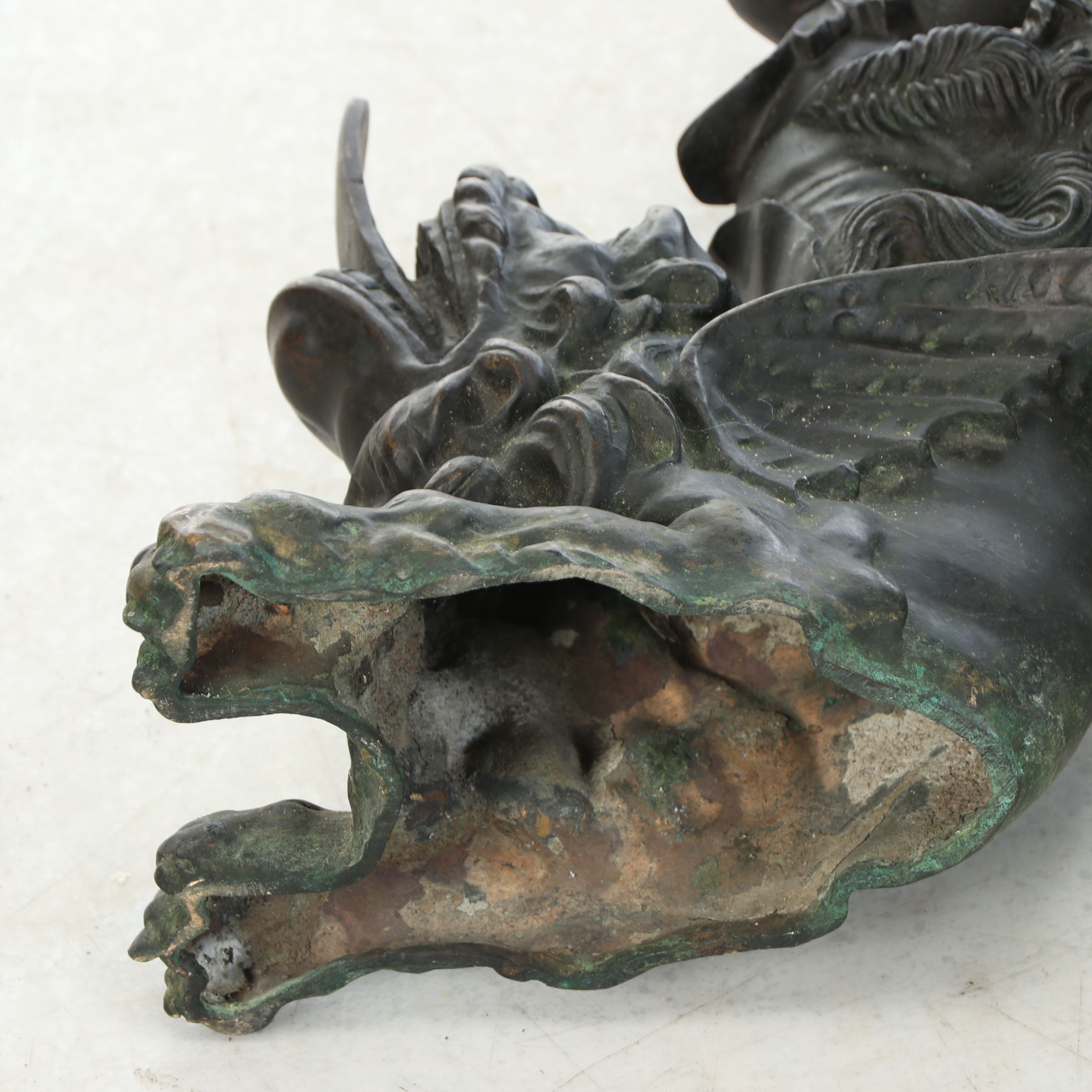 Pair of Italian Renaissance Revival "Lion and Satyr" Andirons