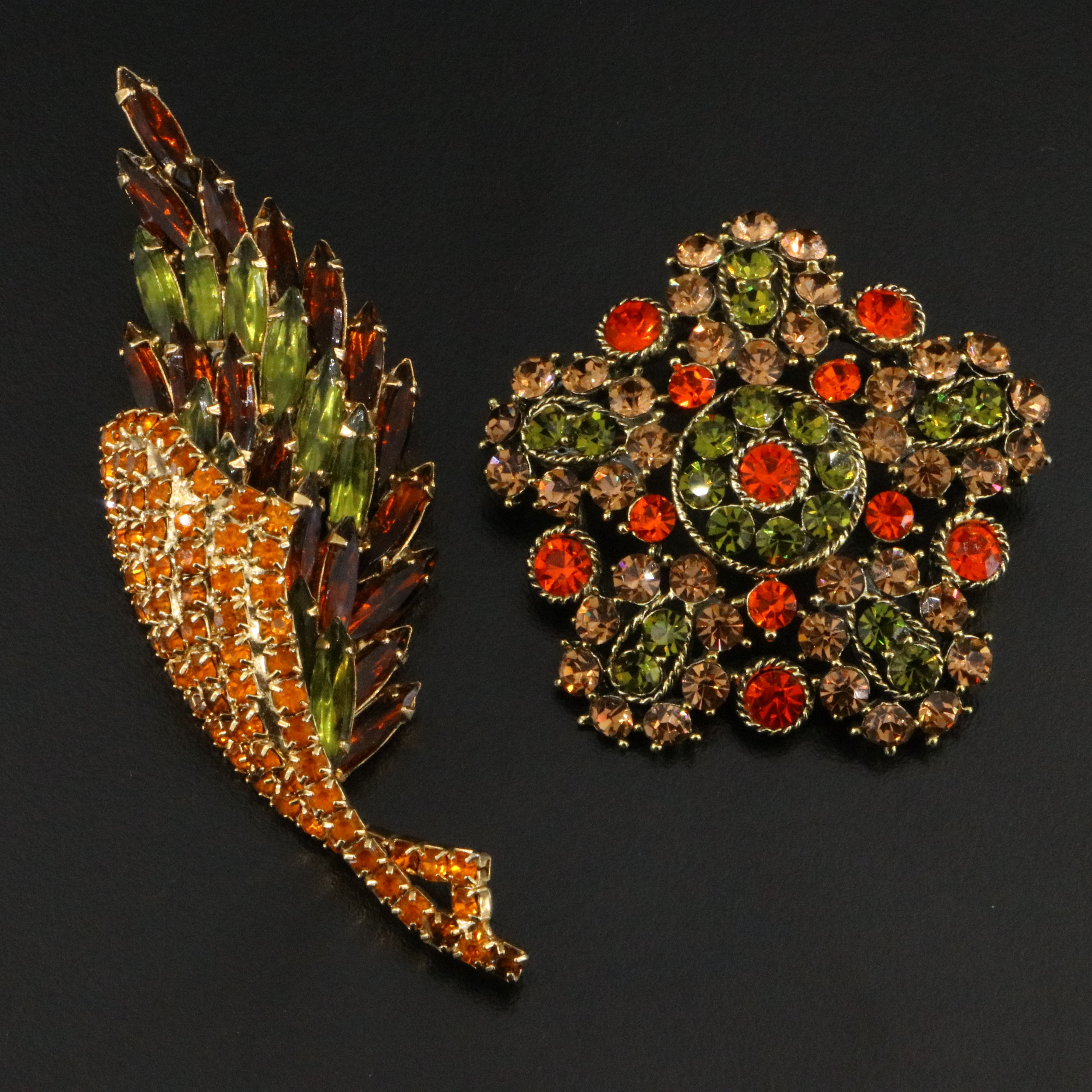 Rhinestone Brooch and Earrings Sets Including B. David