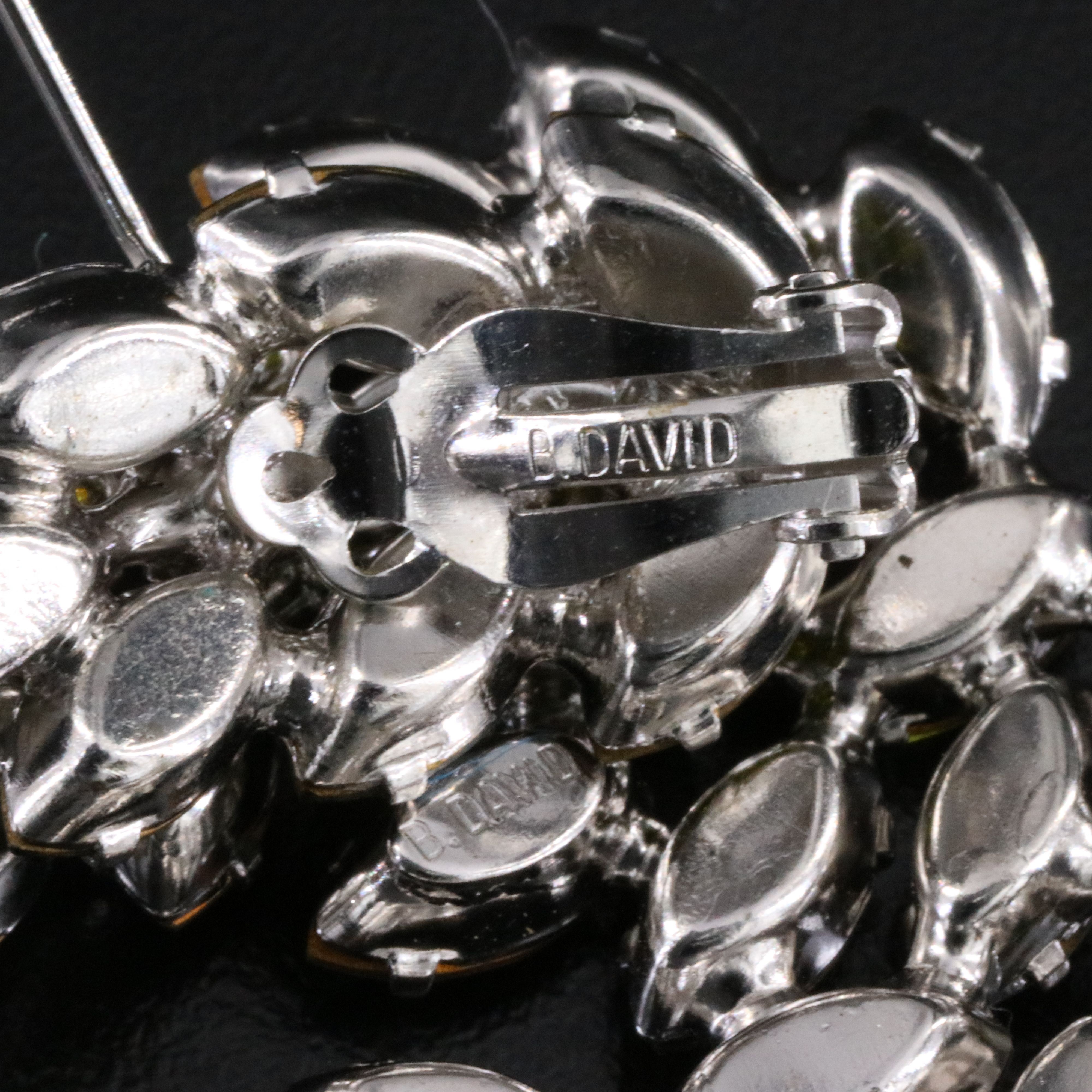 Rhinestone Brooch and Earrings Sets Including B. David